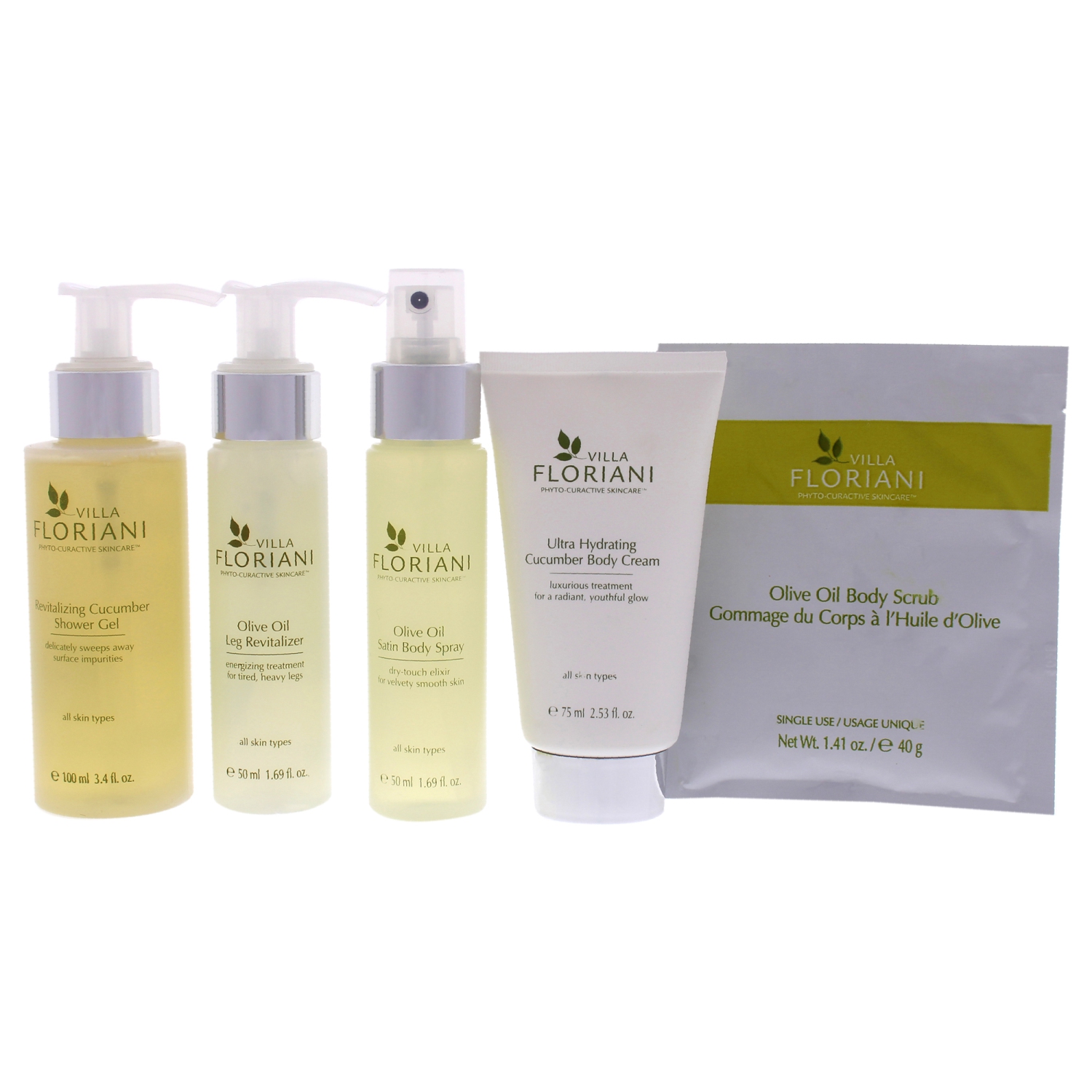 Ultra-Hydrating Body Travel Kit by Villa Floriani for Unisex - 5 Pc