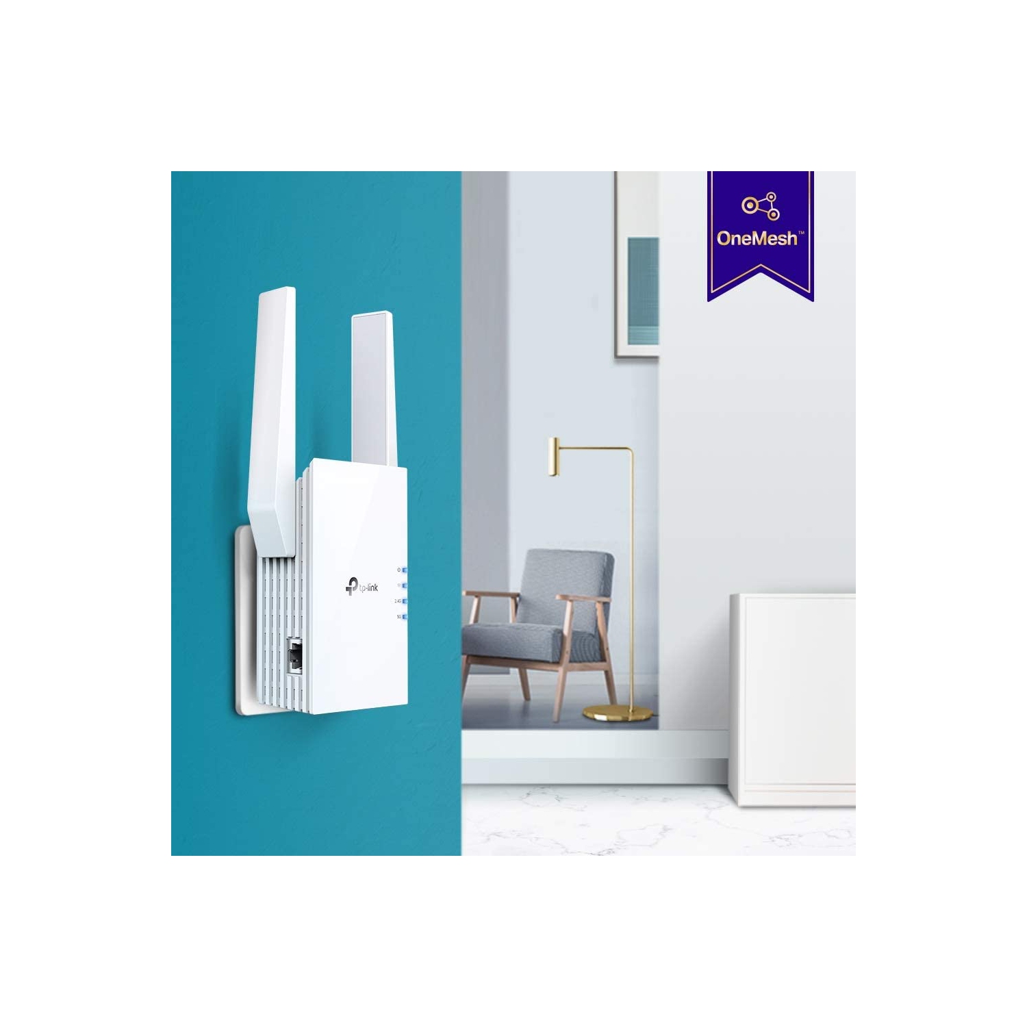 TP-Link AX1800 WiFi 6 Range Extender RE605X - Covers up to 1,500 Sq.ft and 30 Devices, Up to 1800Mbps, Dual Band WiFi Repeater with Gigabit Port,