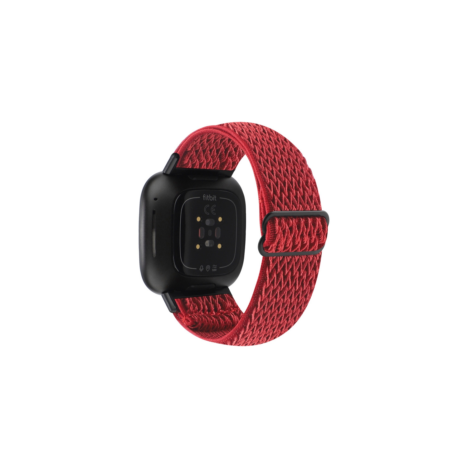 StrapsCo Soft Woven Nylon Watch Band Strap for Fitbit Versa 3 - Red
