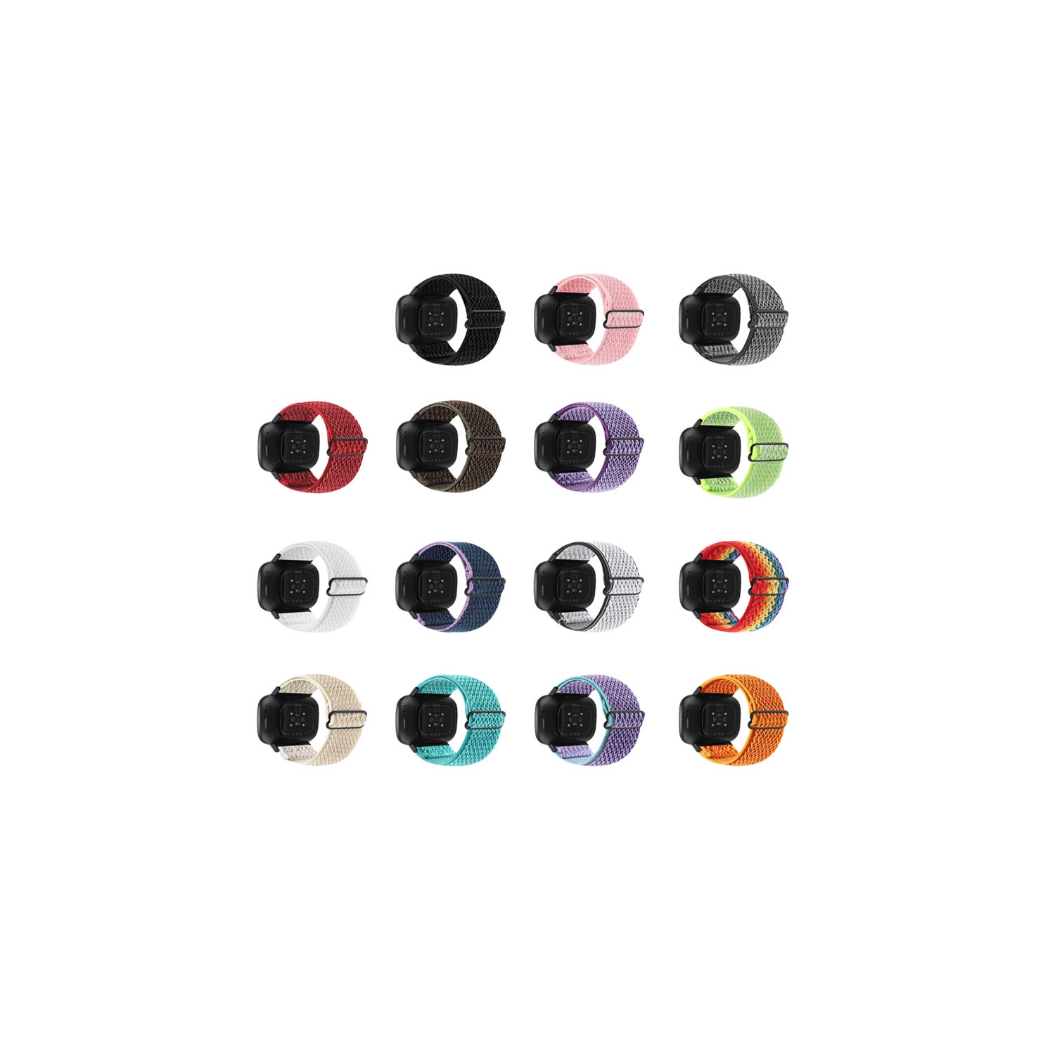 StrapsCo Soft Woven Nylon Watch Band Strap for Fitbit Sense - Red