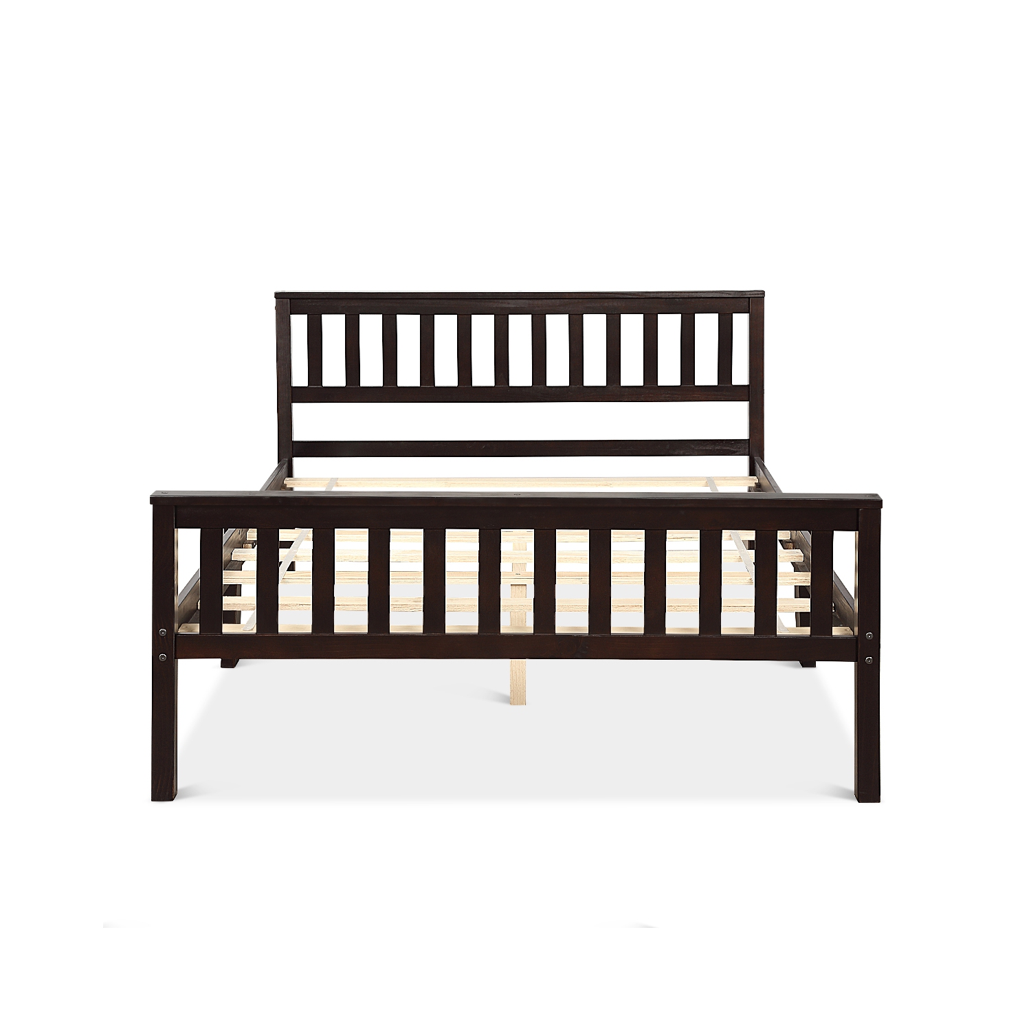 Topbuy Wood Bed Frame Wooden Slat Support Platform w/ Headboard Full Size