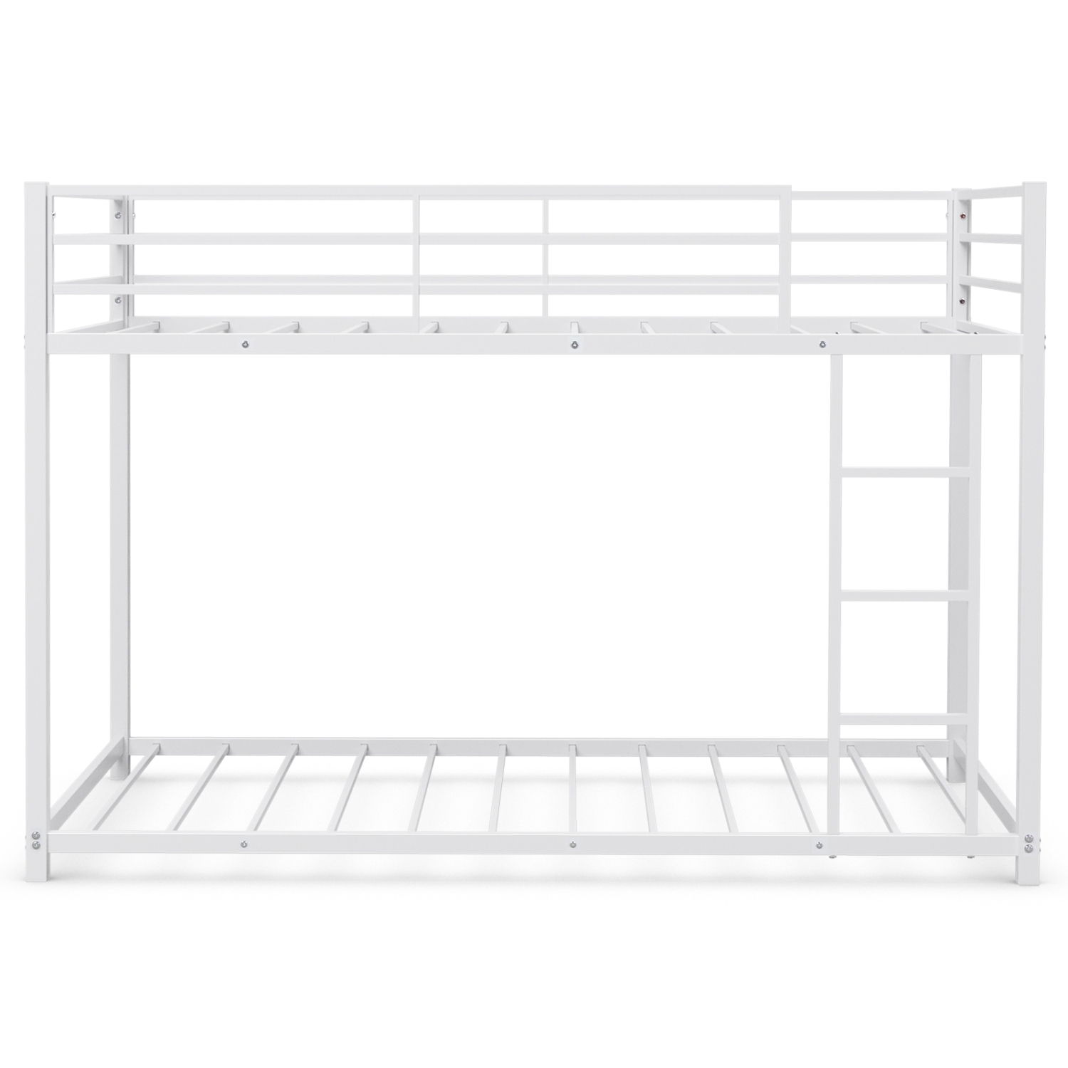 Topbuy Bunk Bed Frame Twin Over Twin Heavy Duty Metal Bed Frame w/Slat & Ladder White