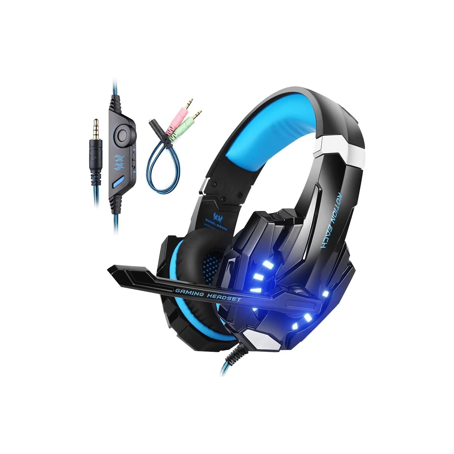 A-Z Electronics Gaming Headset for PS4/ Xbox one/Xbox One S/PC/Mac/Laptop/Cell Phone - Gaming Headphone with Mic, LED Light,