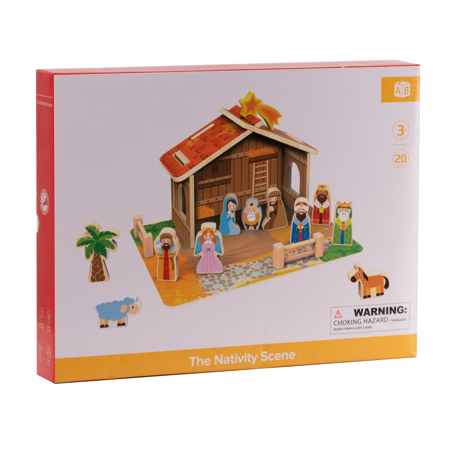 Wooden Nativity Scene for Kids - 20pcs Set - Crèche de Noël en Bois pour Enfants
