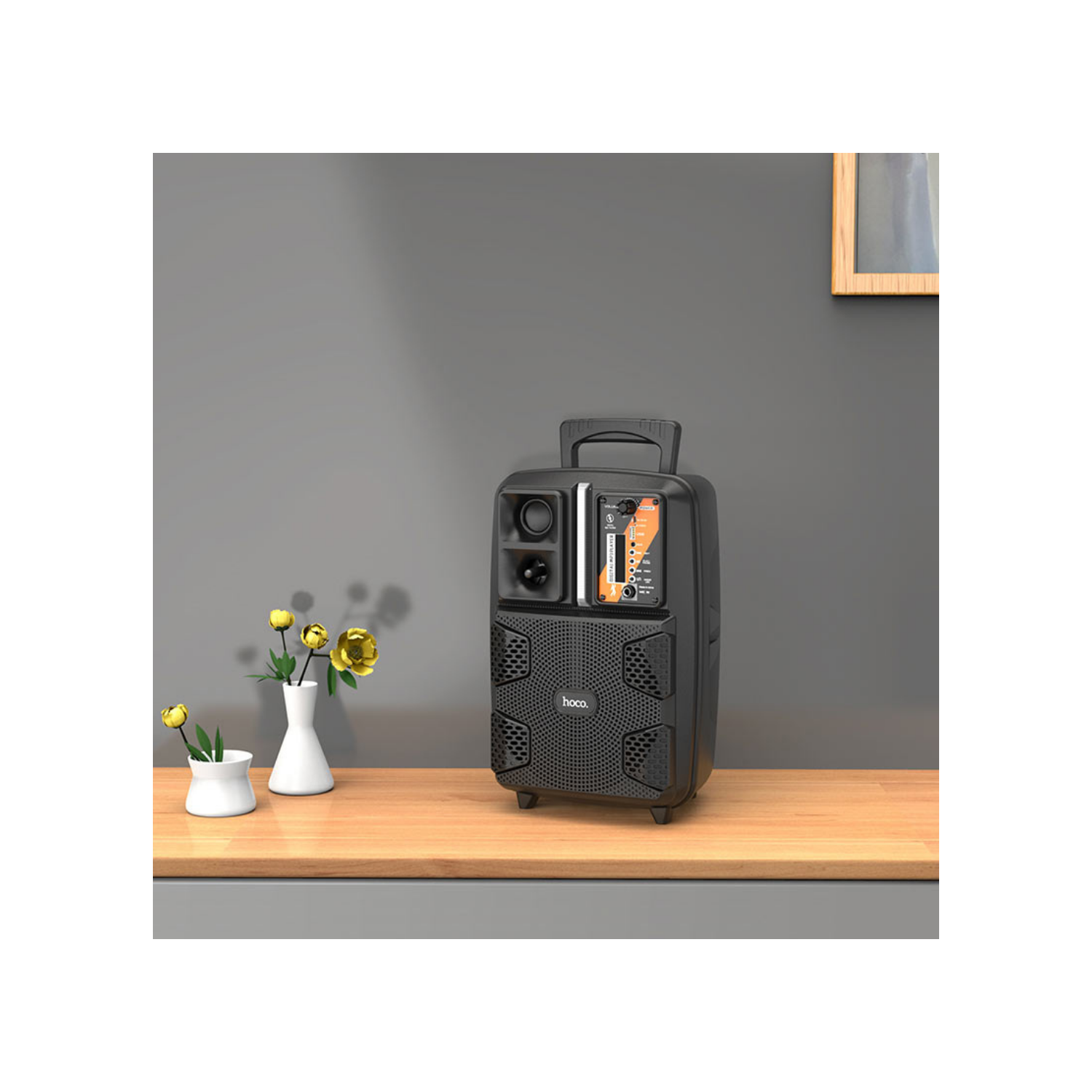 hoco. BS37, machine à karaoké, microphone de karaoké avec lumières LED DJ, haut-parleur Bluetooth avec microphones, système de karaoké prenant en