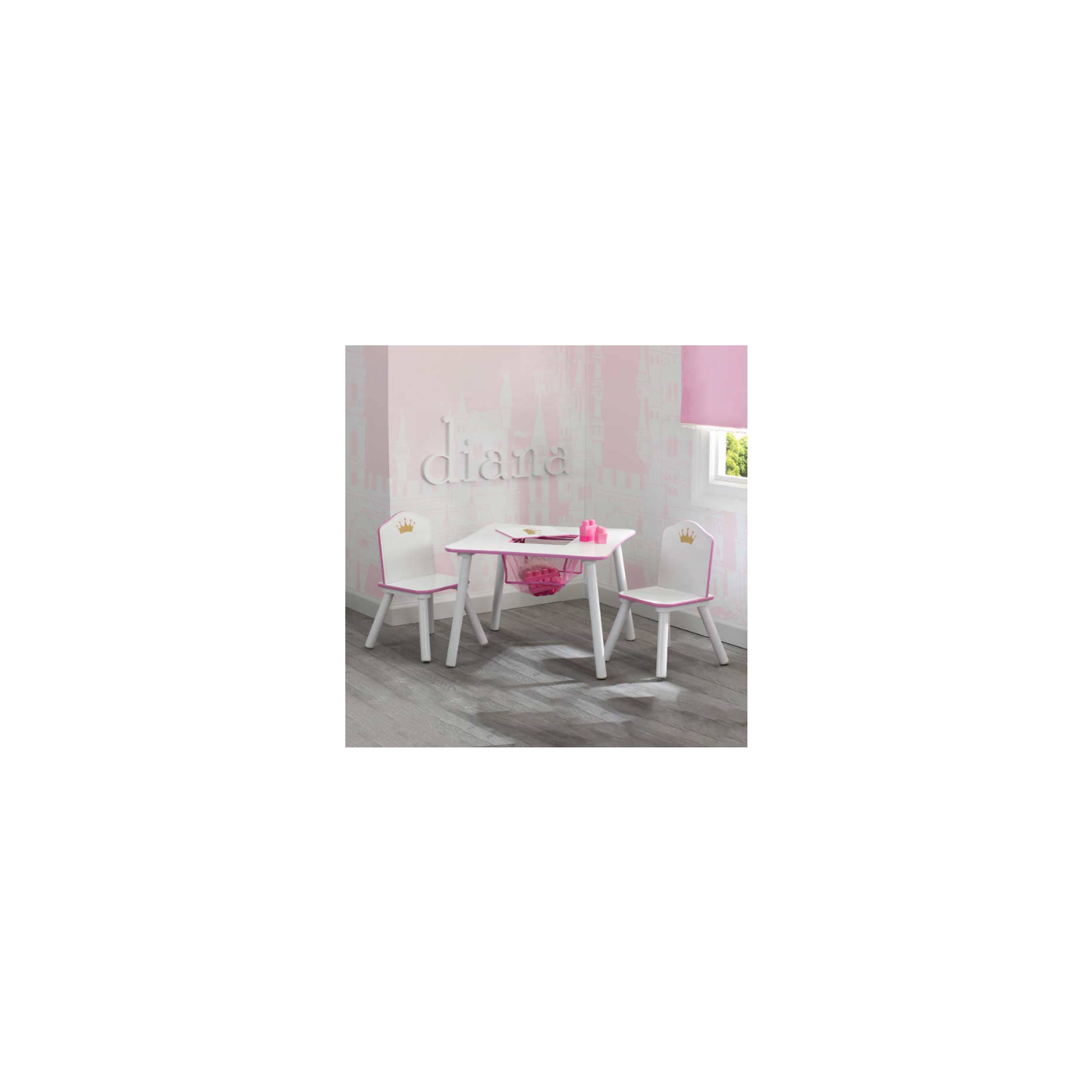 Delta Children - Ensemble table et 2 chaises avec rangement pour enfant