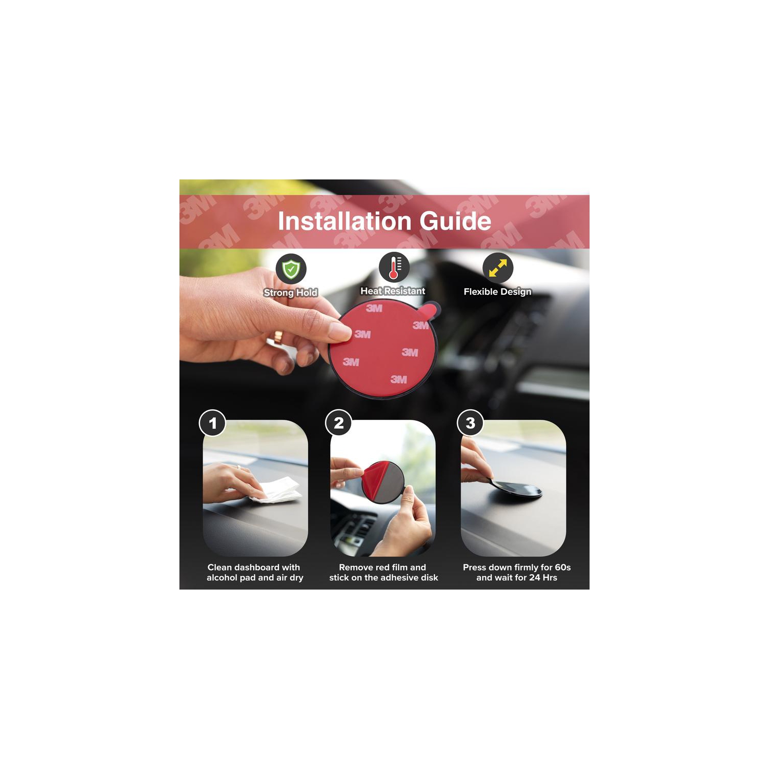 Mighty Mount Simpl Grip 2.0 - Dash & Windshield 360° Mount