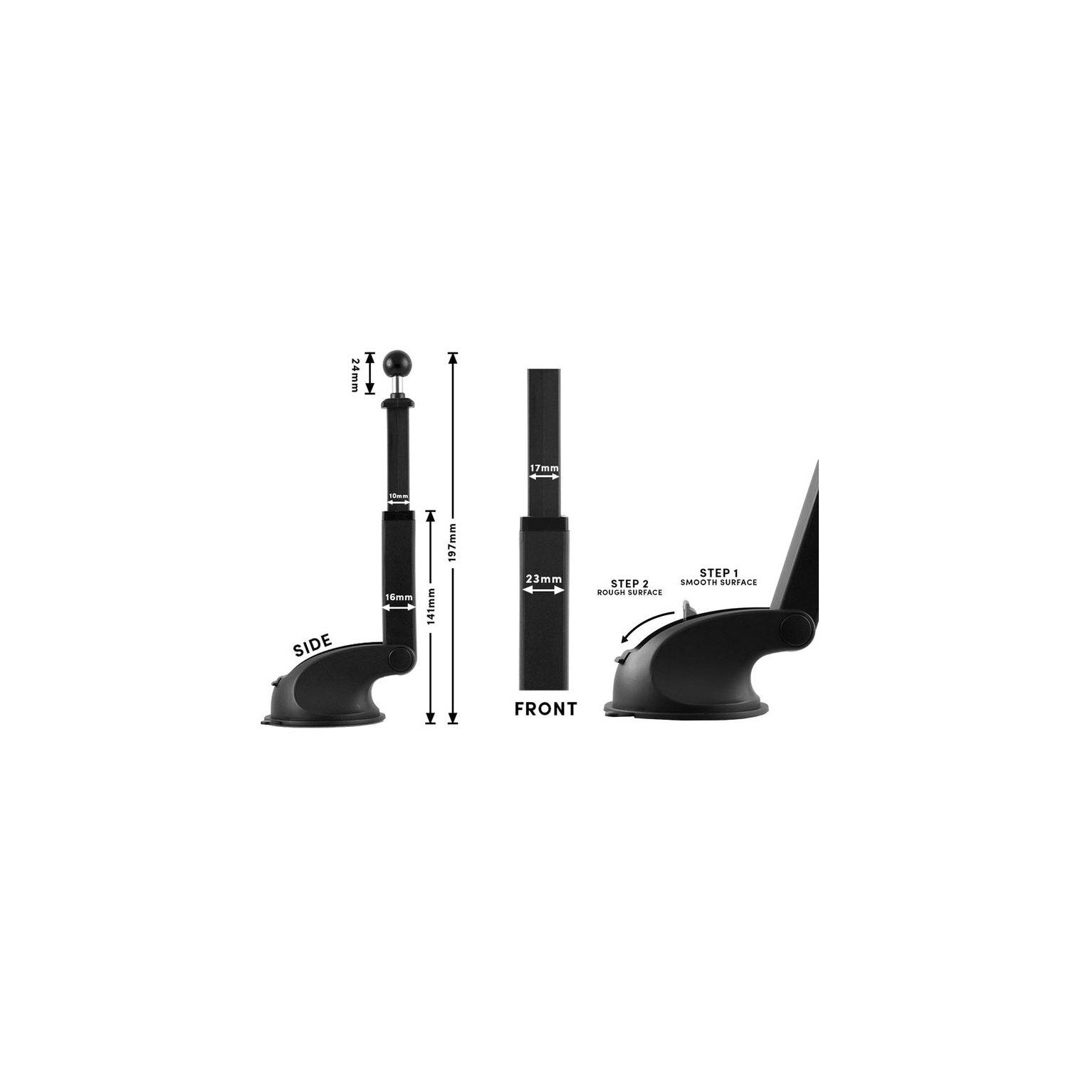 Mighty Mount Simpl Grip 2.0 - Dash & Windshield 360° Mount