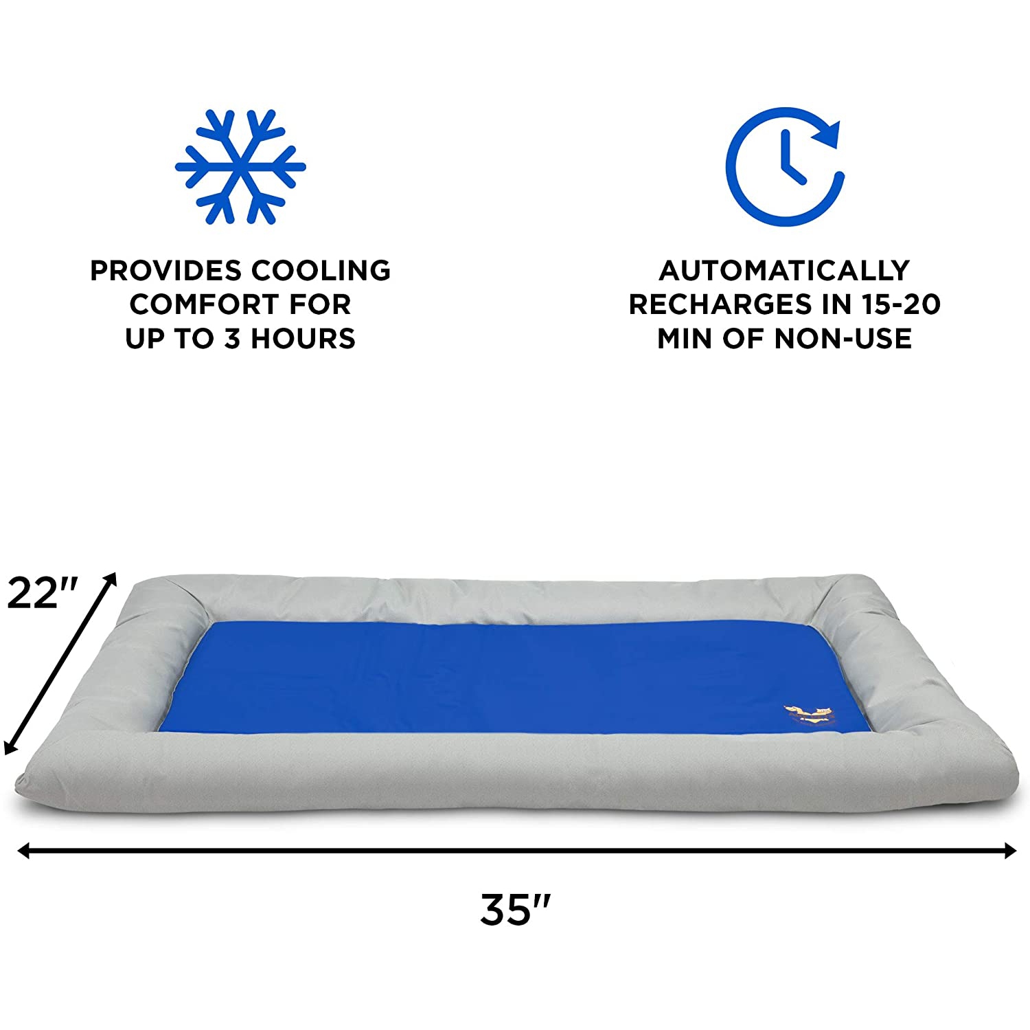 Arf Pets Dog Self Cooling Bed Pet Bed – Solid Gel Based Self Cooling Mat for Pets, Includes a Foam Based Bolster Bed for Extra Comfort, 22" x 35"