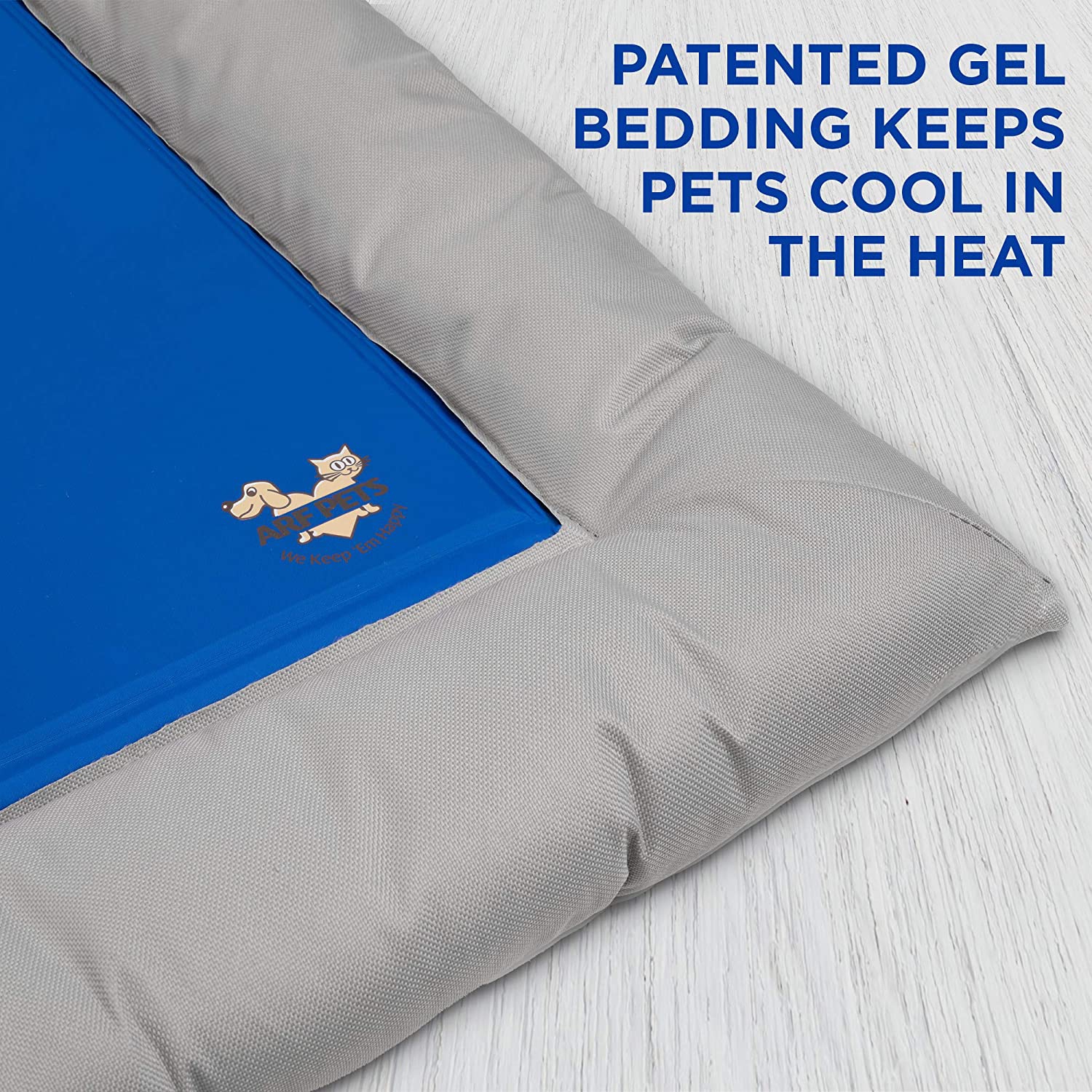Arf Pets Dog Self Cooling Bed Pet Bed – Solid Gel Based Self Cooling Mat for Pets, Includes a Foam Based Bolster Bed for Extra Comfort, 22" x 35"