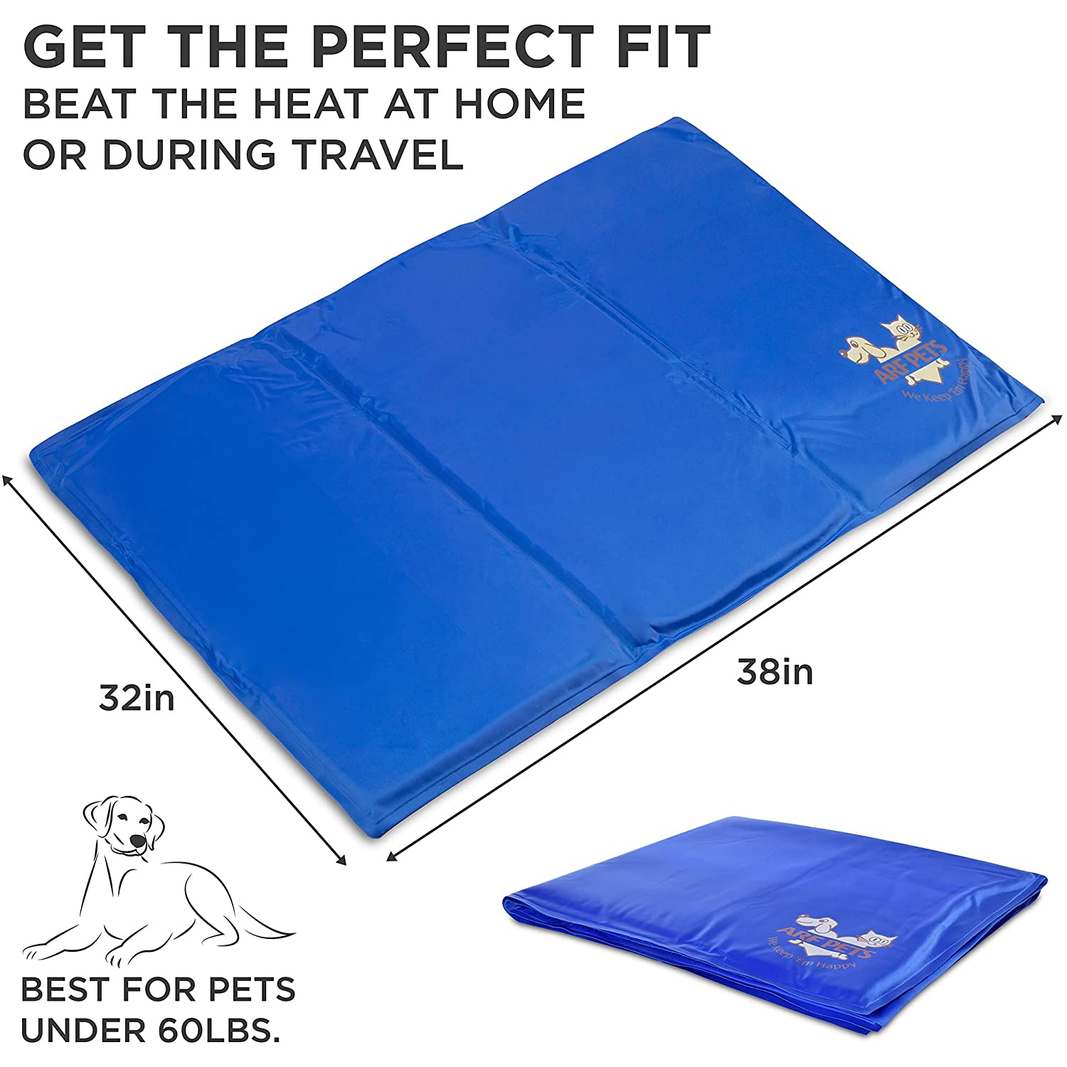 Arf Pets Dog Self Cooling Mat Pad for Kennels, Crates and Beds, Non-Toxic, Durable Solid Cooling Gel Material. No Refrigeration or Electricity