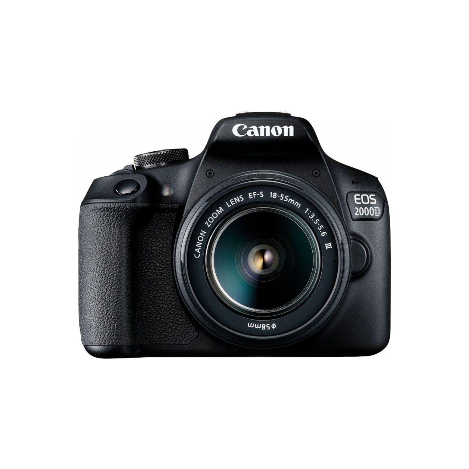 Canon EOS 2000D DSLR Camera with EF-S 18-55mm DC III Lens - Deluxe Bundle Includes: Dual Ultra 32GB (64GB) SD, Extra Battery and Charger, LED Light