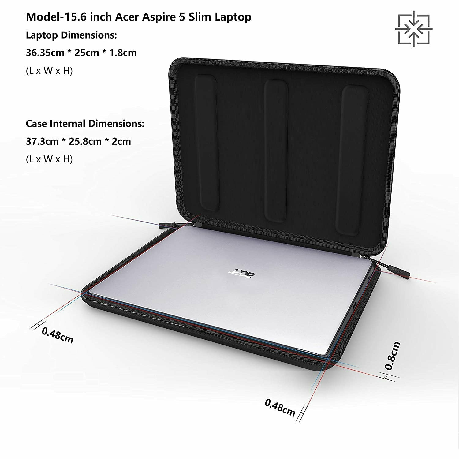 Smatree Hard Shell Laptop Sleeve for 2019/2018/2017 MacBook Pro 15.4 inch and Dell XPS 15