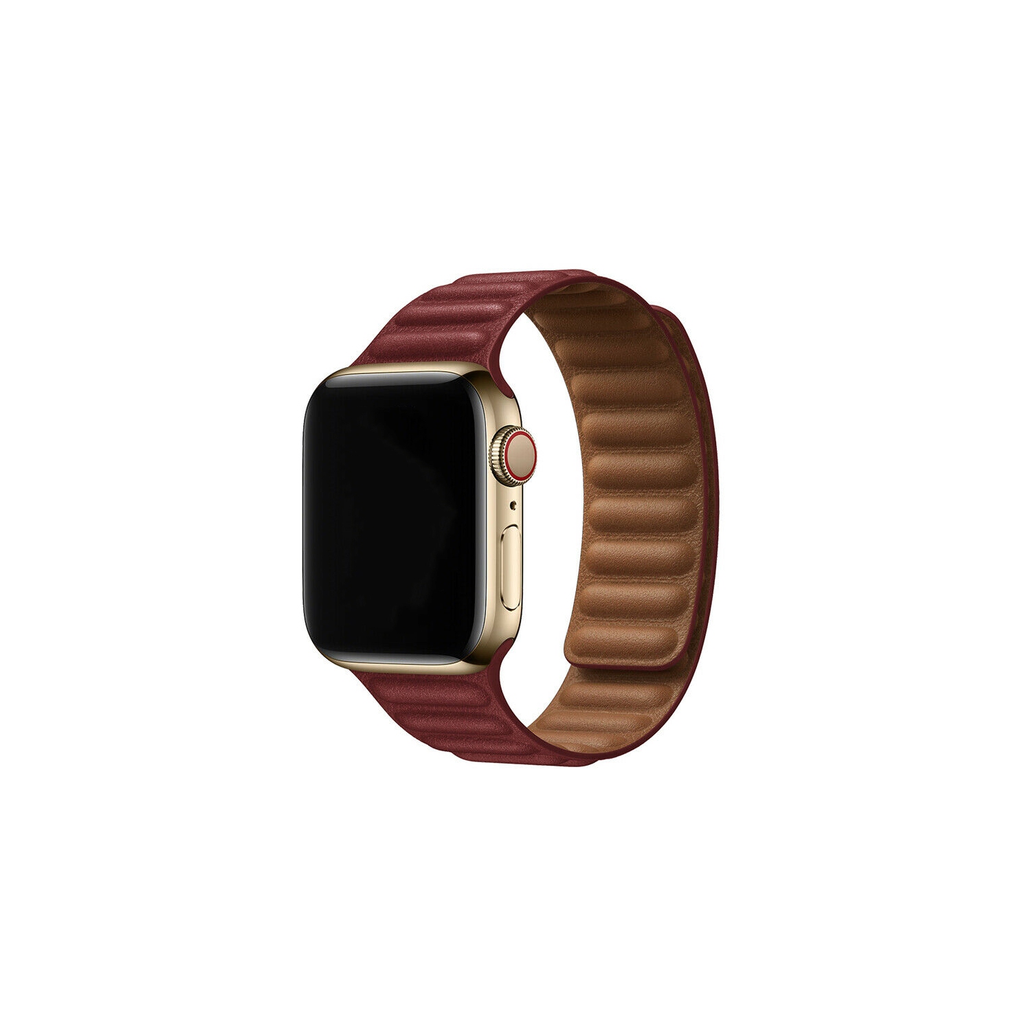 Leather Magnetic Link Replacement Band Strap for Apple Watch iWatch Series 1 to 7 SE, 38mm/40mm/41mm, Wine