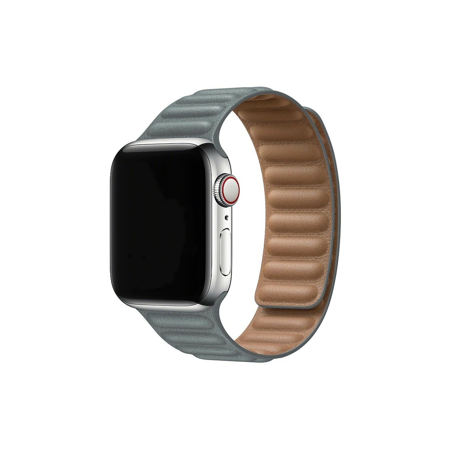 Leather Magnetic Link Replacement Band Strap for Apple Watch iWatch Series 1 to 10 SE Ultra, 38mm 40mm 41mm 42mm(Series 10), Grey