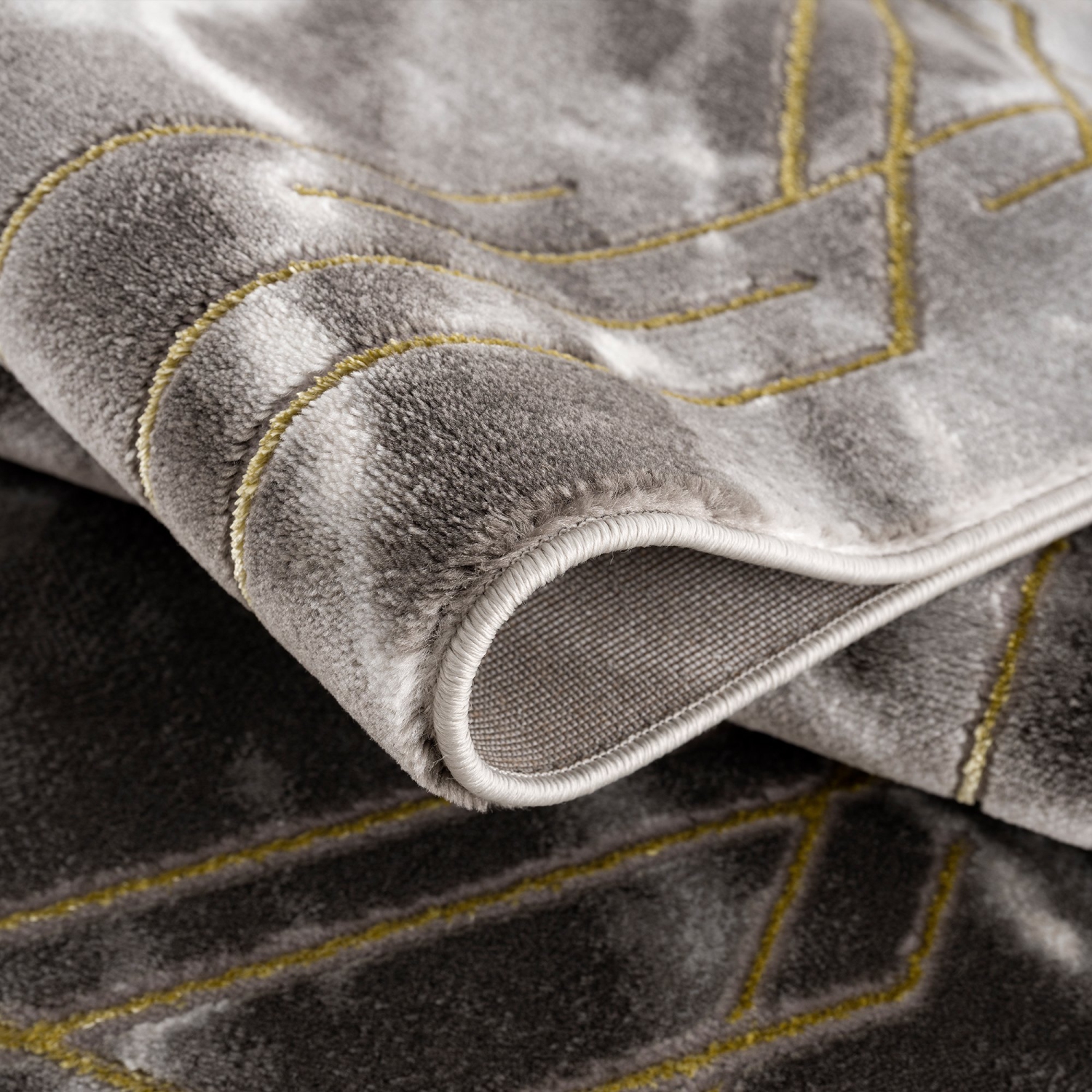 La Dole Rugs Modern Minimalistic Marble Pattern Abstract Rustic Grey Charcoal Gold Bordered Area Rug Living Room Bedroom Carpet Tapis 5'2"x7'6"