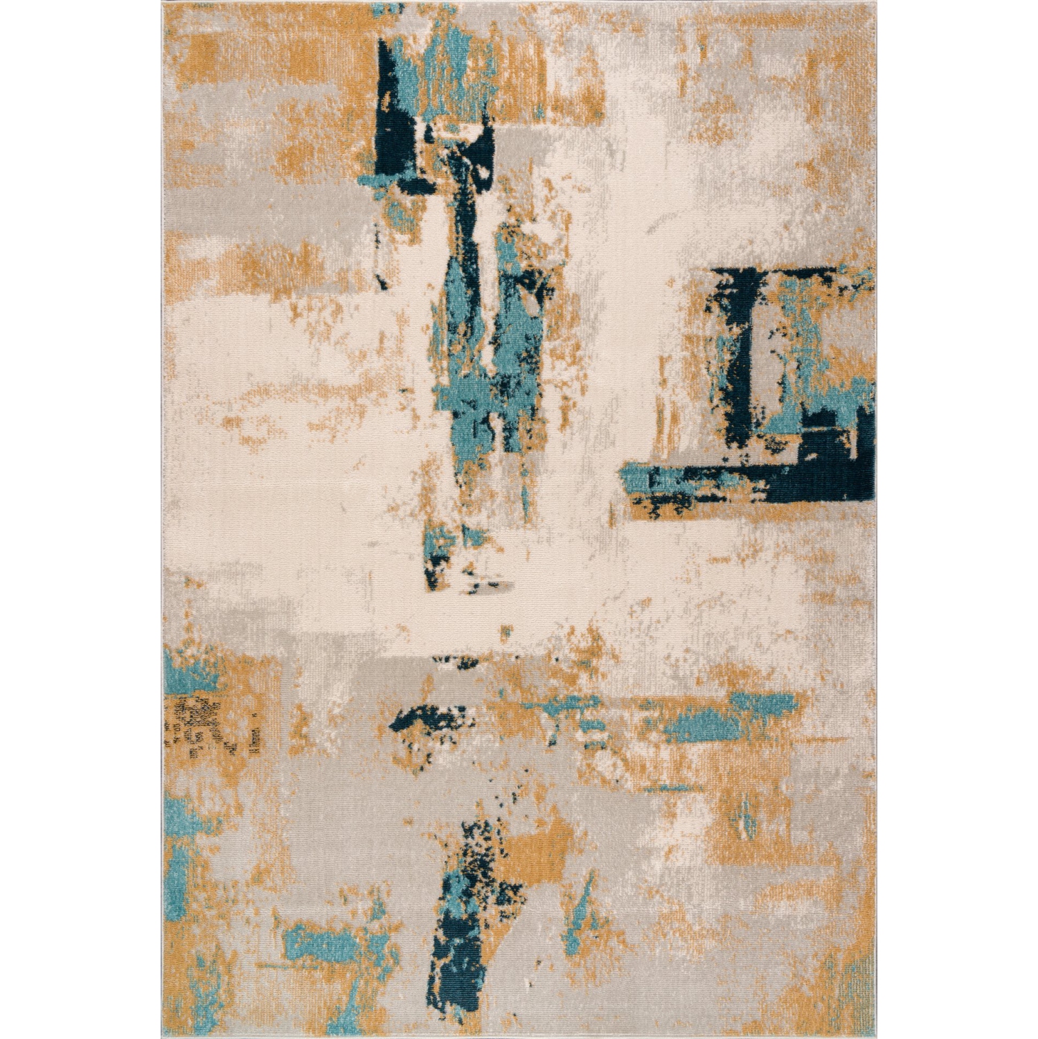 La Dole Rugs Or Gris Ivoire Abstrait Marbre Bordé Moderne Rayé Motif Minimaliste Tapis Pour Salon Chambre Tapis 7'10 "X 10'5"