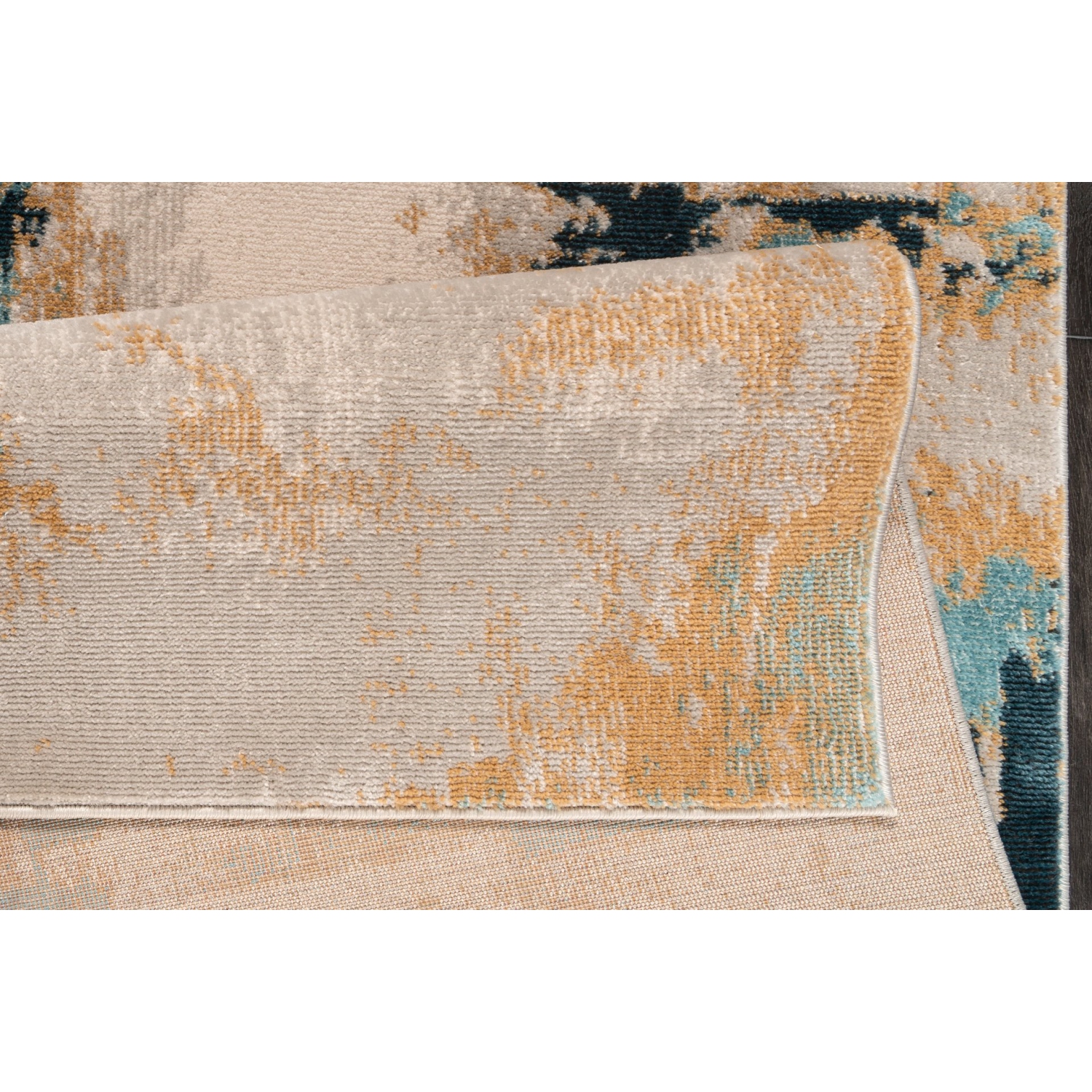 La Dole Rugs Abstract Rustic Minimalistic Modern Turquoise Blue Ivory Orange Mustard Yellow Area Rug Living Room Bedroom Carpet Tapis 2'7"x9'11"