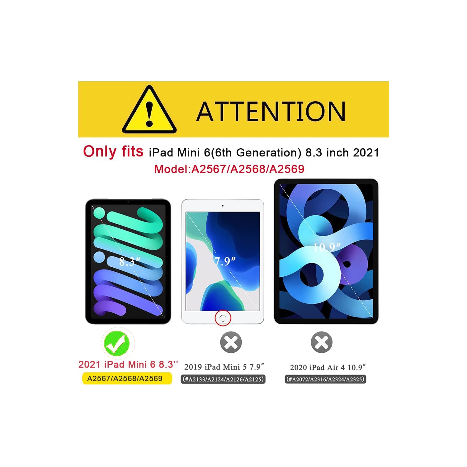 XCRS Apple iPad Mini 6 8.3 inches Rugged Case with Kickstand, Full Body Heavy Duty Triple Layered Shockproof, Anti-Skid Protective Cover with Built