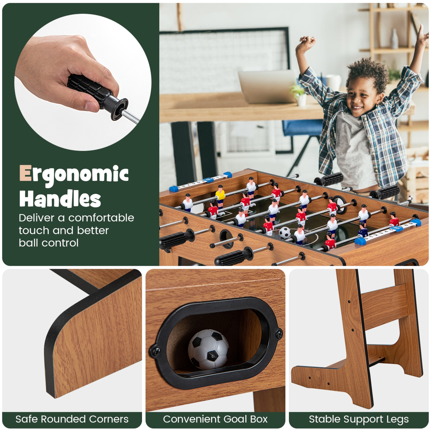 Jeu de soccer de table pliable de 27 po de TopBuy cadeau de Noël football sportif intérieur