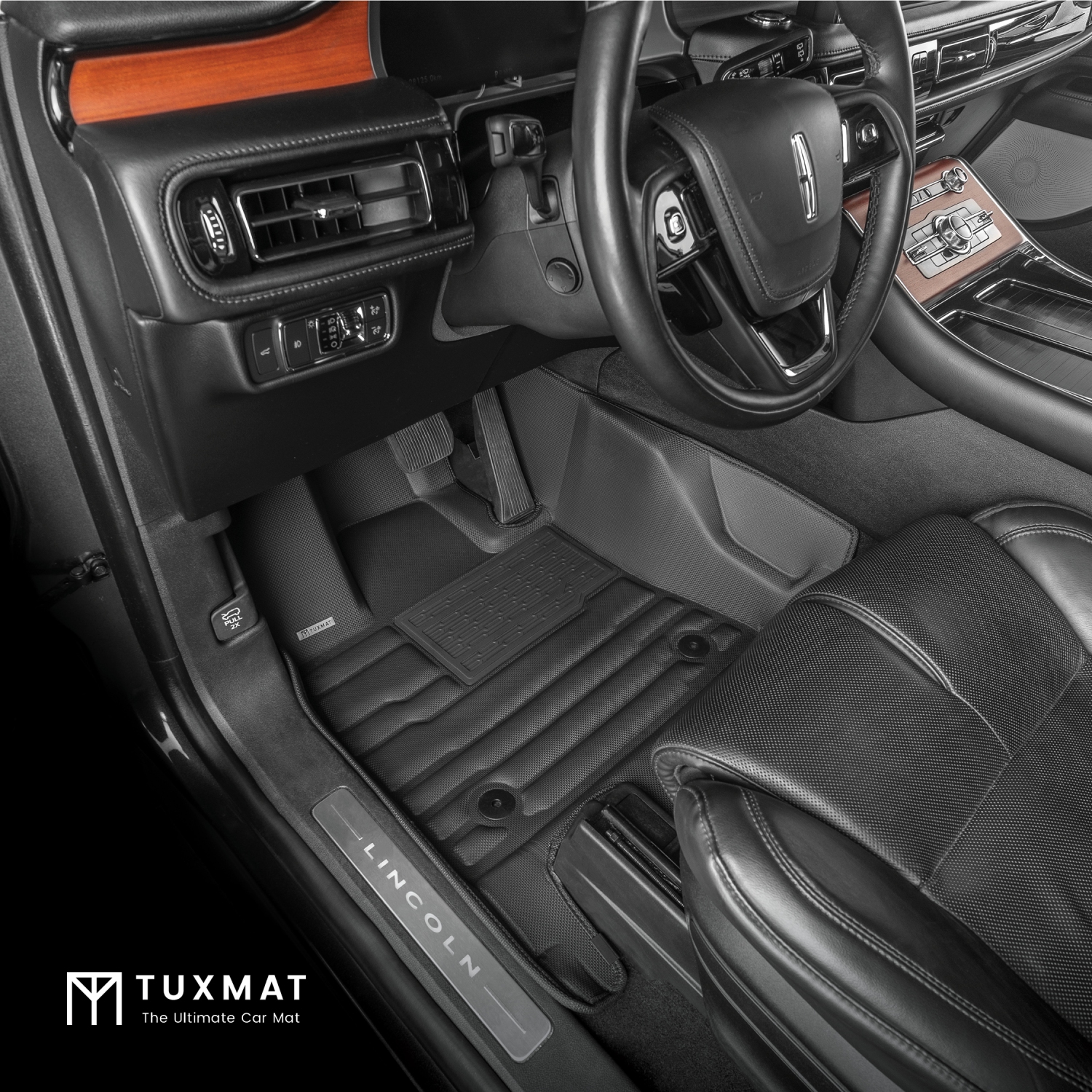 TuxMat - For Lincoln Aviator 6-Seater 2020-2026 Models - Custom Car Mats - Maximum Coverage, All Weather, Laser Measured - This Full Set Includes