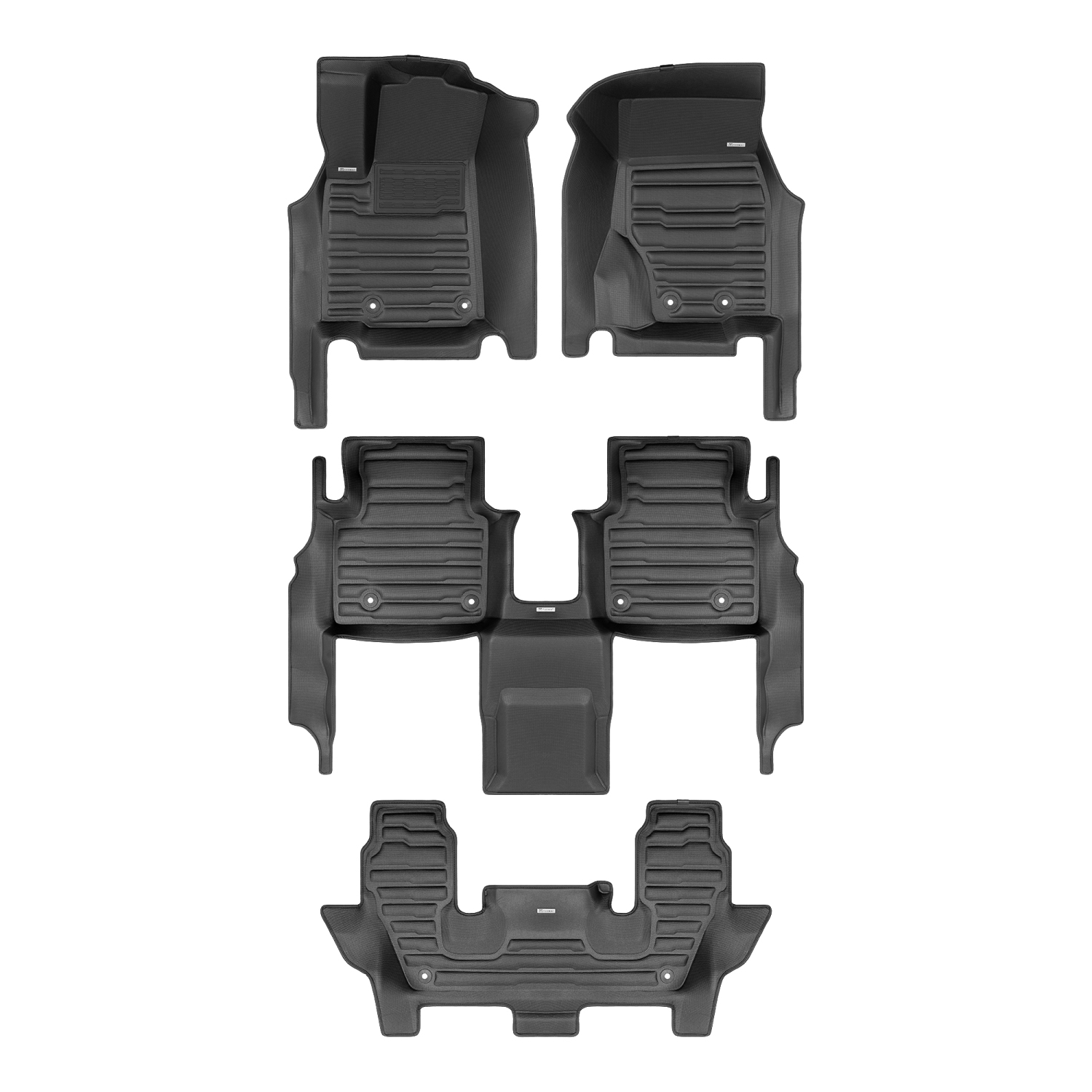 TuxMat - For Jeep Grand Cherokee L 7-Seater 2021-2026 Models - Custom Car Mats - Maximum Coverage, All Weather, Laser Measured - This Full Set