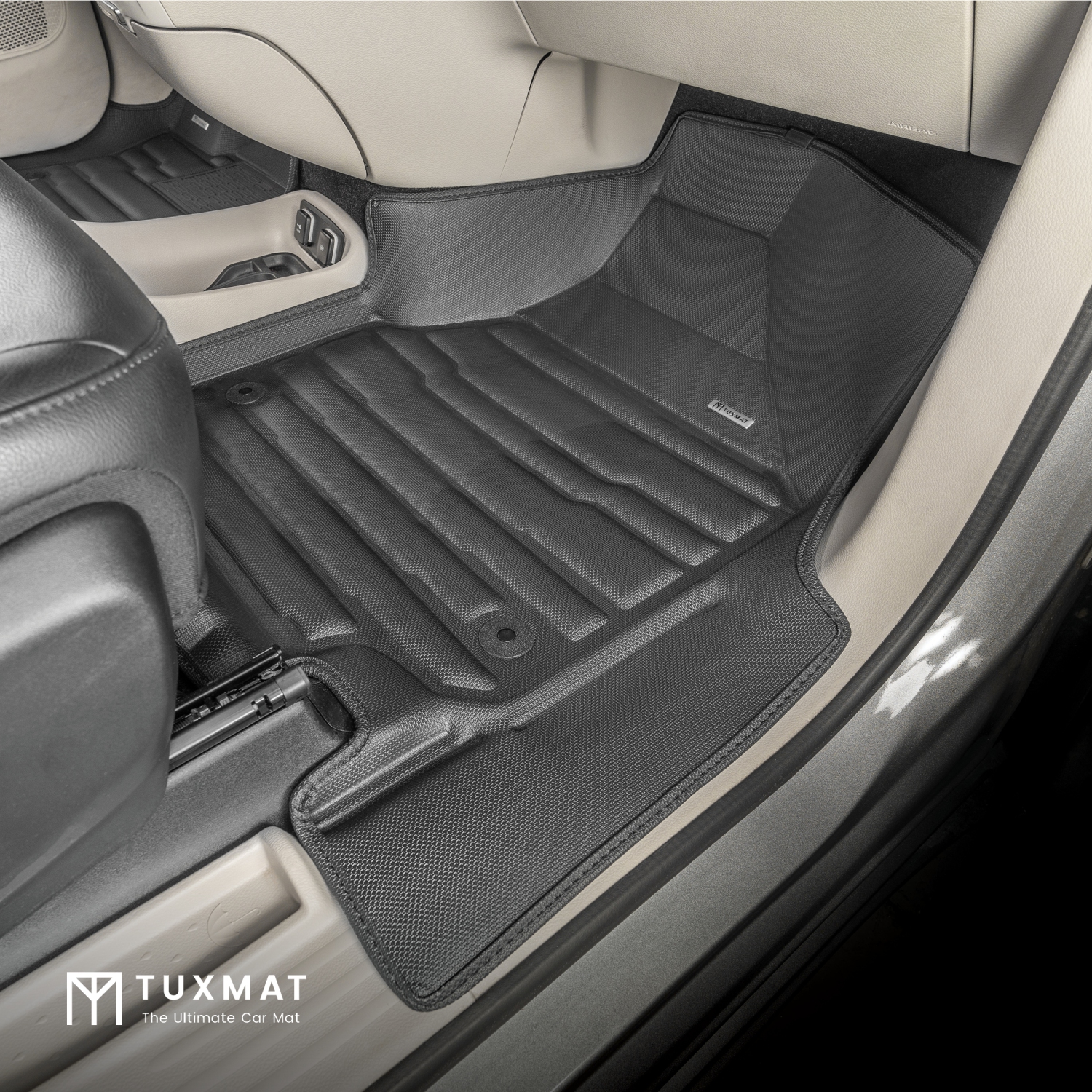 TuxMat - Pour les 2021-2026 modèles 7 places Pacifica de Chrysler - Tapis d'auto sur mesure - Couverture maximale, toutes saisons, mesuré au laser -