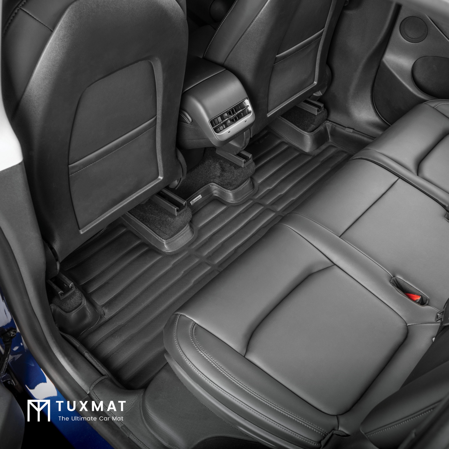 TuxMat - For Tesla Model Y 7-Seater 2020-2025 Models - Custom Car Mats - Maximum Coverage, All Weather, Laser Measured - This Full Set Includes 1st,