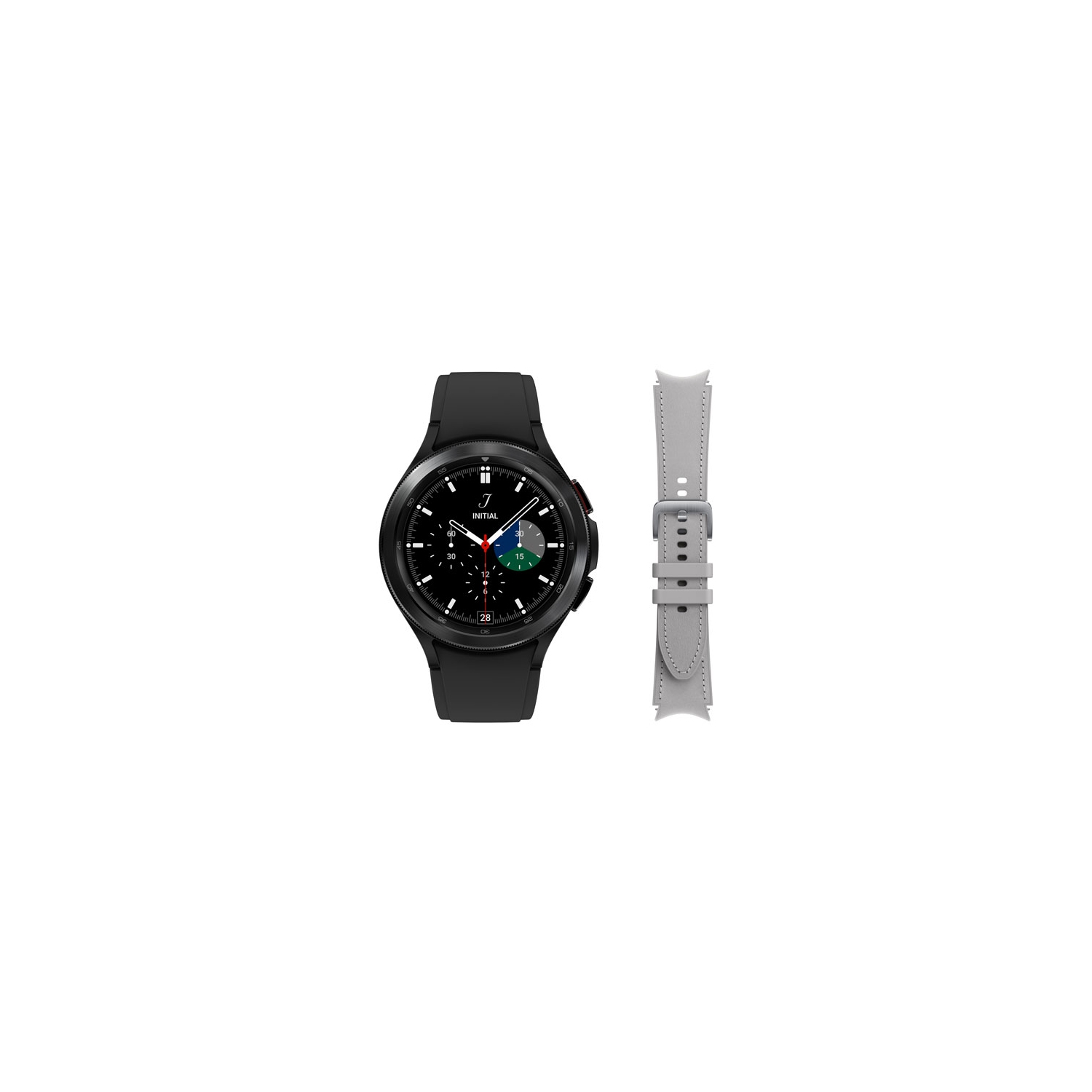 Refurbished (Good) - Samsung Galaxy Watch4 Classic 46mm Smartwatch w/ HR Monitor & Extra Strap -Black/Grey