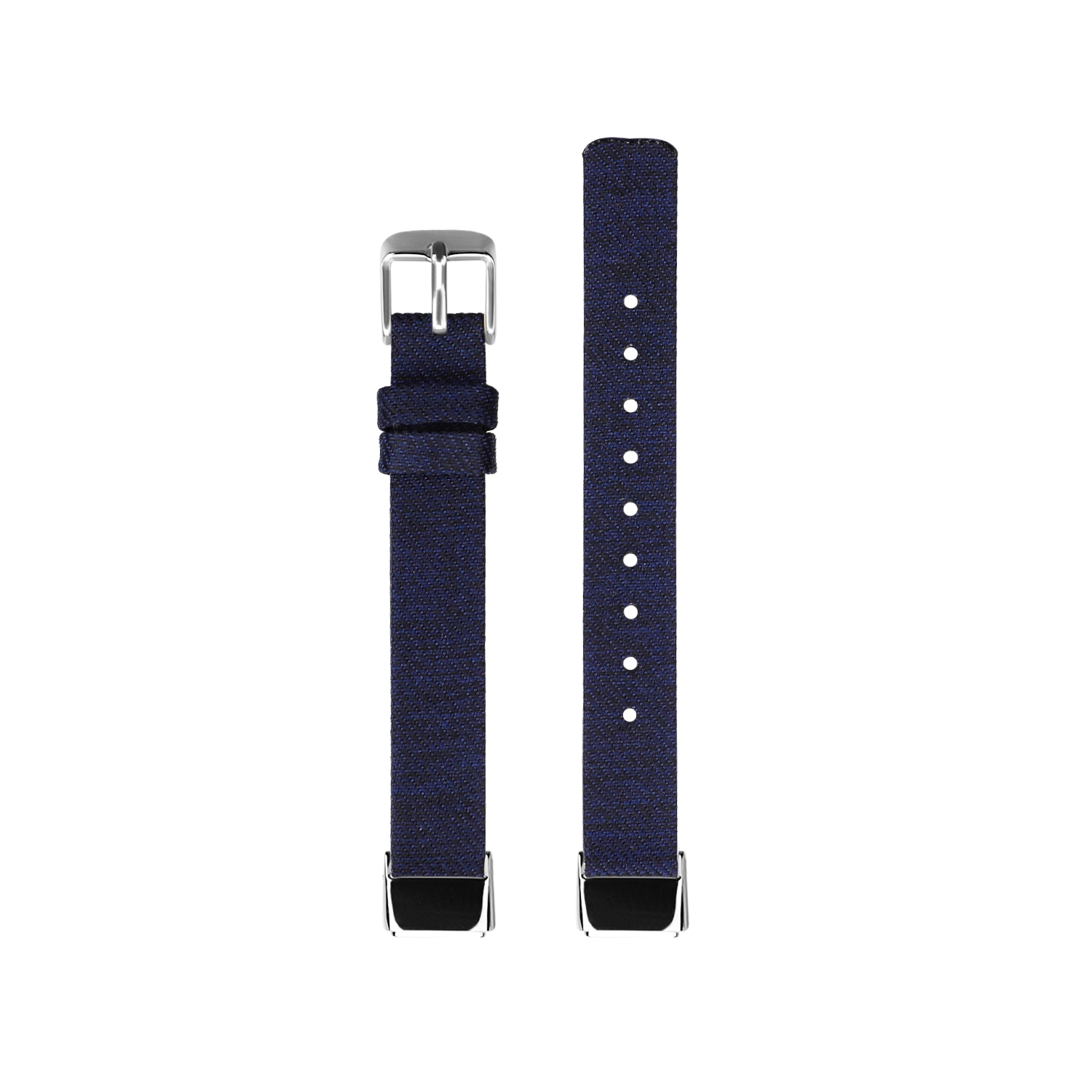 StrapsCo Textured Canvas Watch Band Strap for Fitbit Luxe - Medium-Long - Darkest Blue