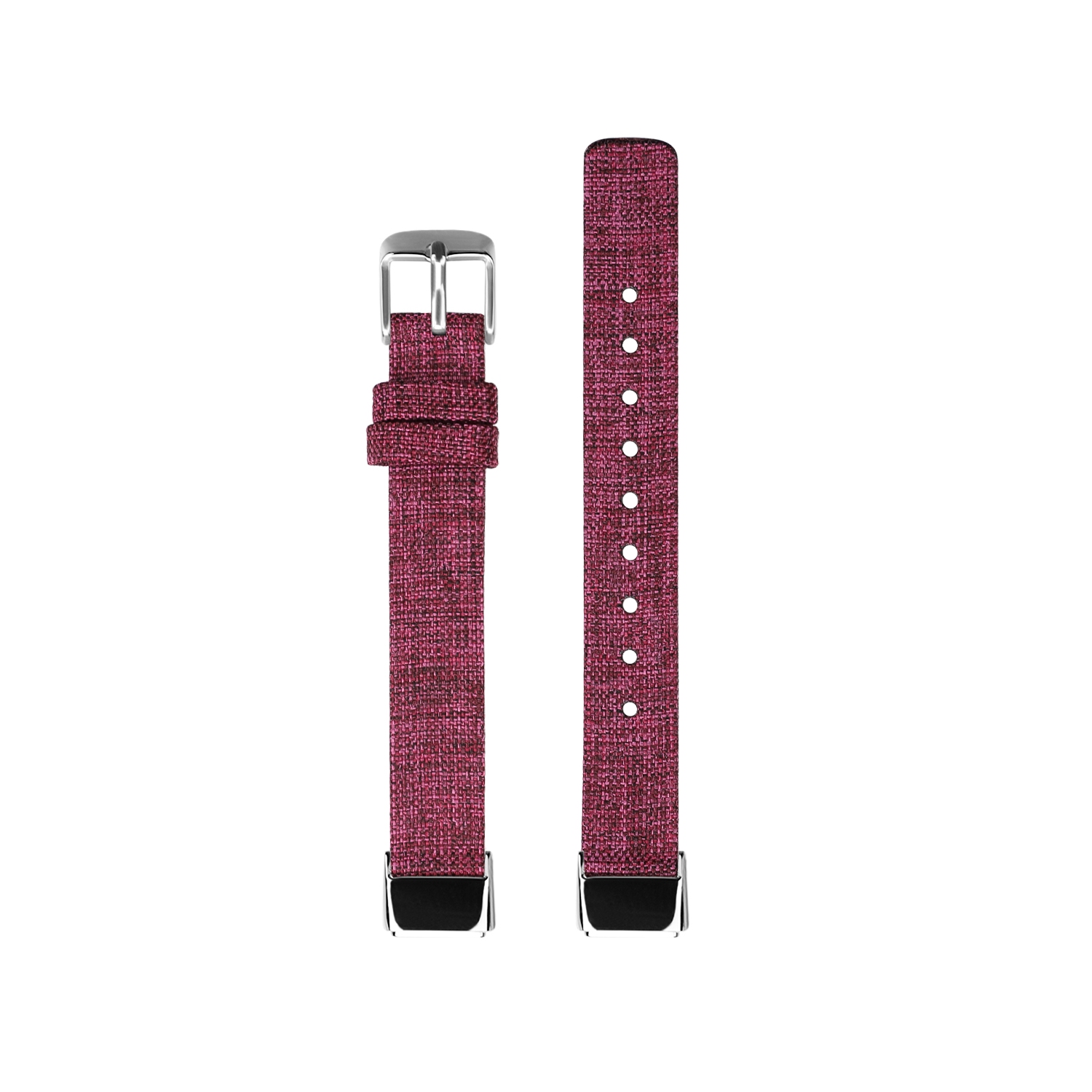 StrapsCo Textured Canvas Watch Band Strap for Fitbit Luxe - Medium-Long - Sangria