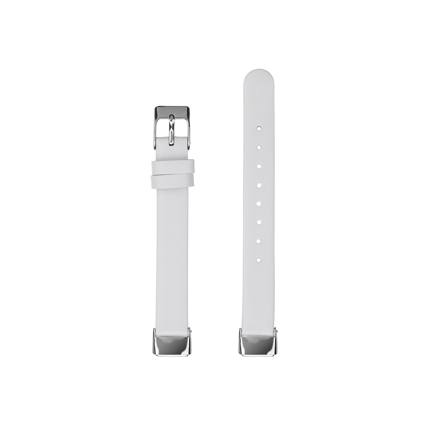 Bracelet de montre en cuir élégante StrapsCo pour Fitbit Luxe - Moyen-Long - Blanc