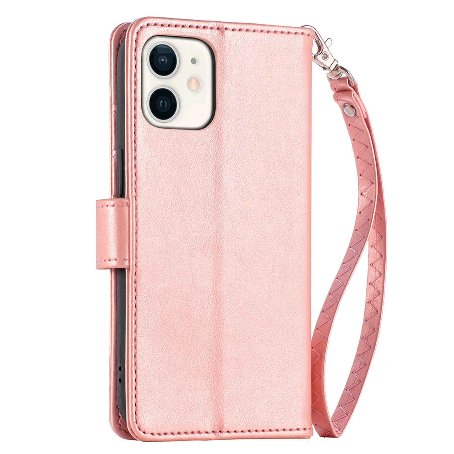 Juvenileway™ Folio Series Style Reassurance Flip Case for Apple iPhone 12 mini – Rose Pink