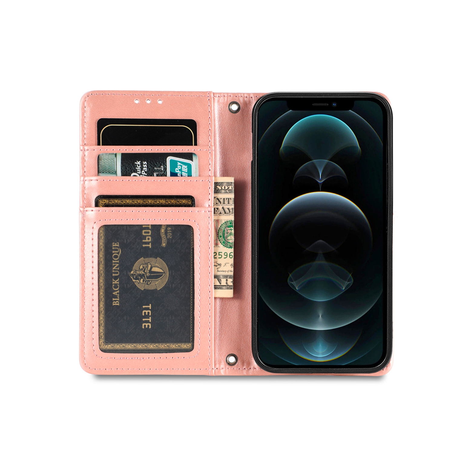 Juvenileway™ Folio Series Style Reassurance Flip Case for Apple iPhone 12 mini – Rose Pink