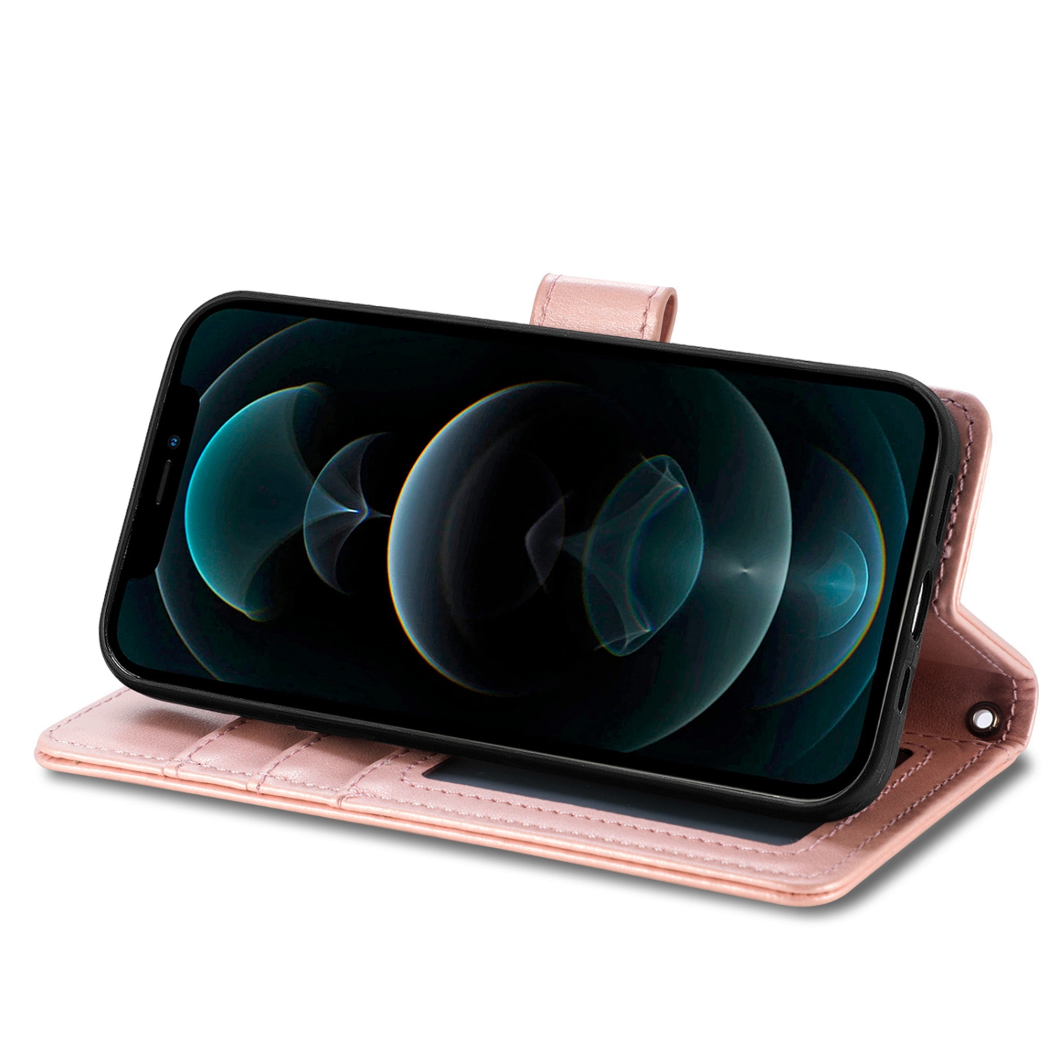 Juvenileway™ Folio Series Style Reassurance Flip Case for Apple iPhone 12 mini – Rose Pink