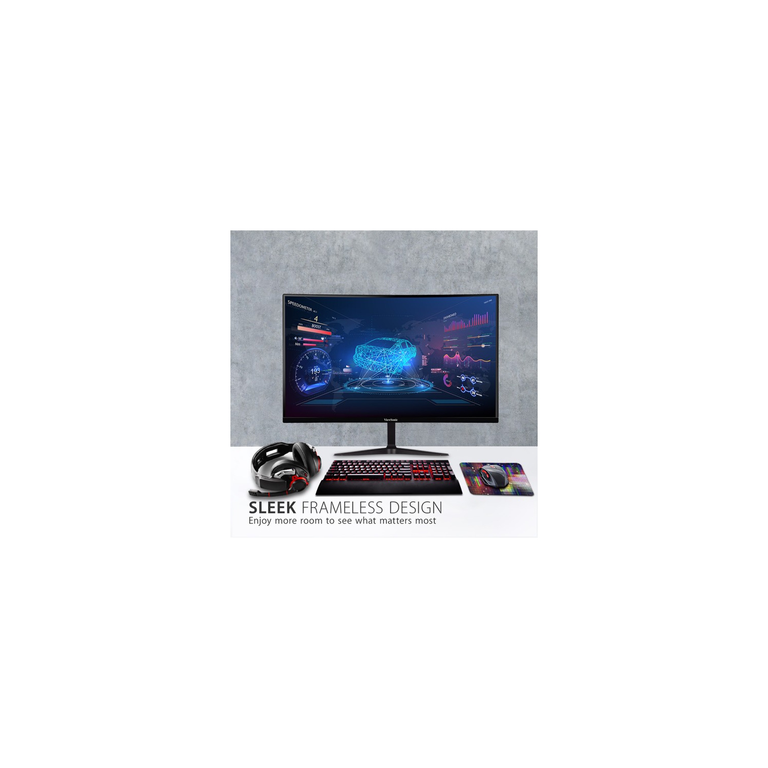 ViewSonic 27" WQHD 165Hz 5ms GTG Curved MVA LCD Adaptive Sync Gaming Monitor - Black