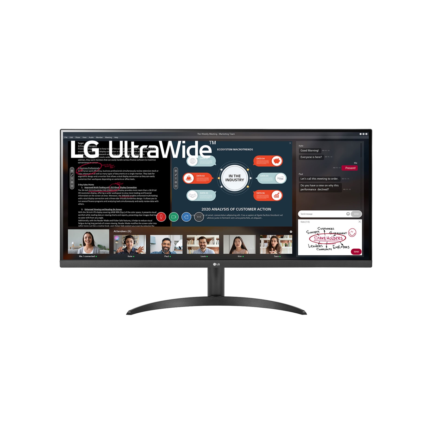 LG 34'' UltraWide FHD 75Hz 5ms GTG IPS LCD AMD FreeSync Gaming Monitor (34WP500-B) - Black