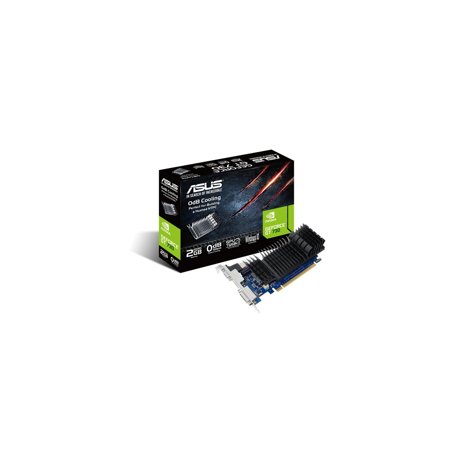 ASUS GeForce GT 730 2GB GDDR5 PCI Express 2.0 Low Profile Video Card for Silent HTPC Builds (with I/O Port Brackets)