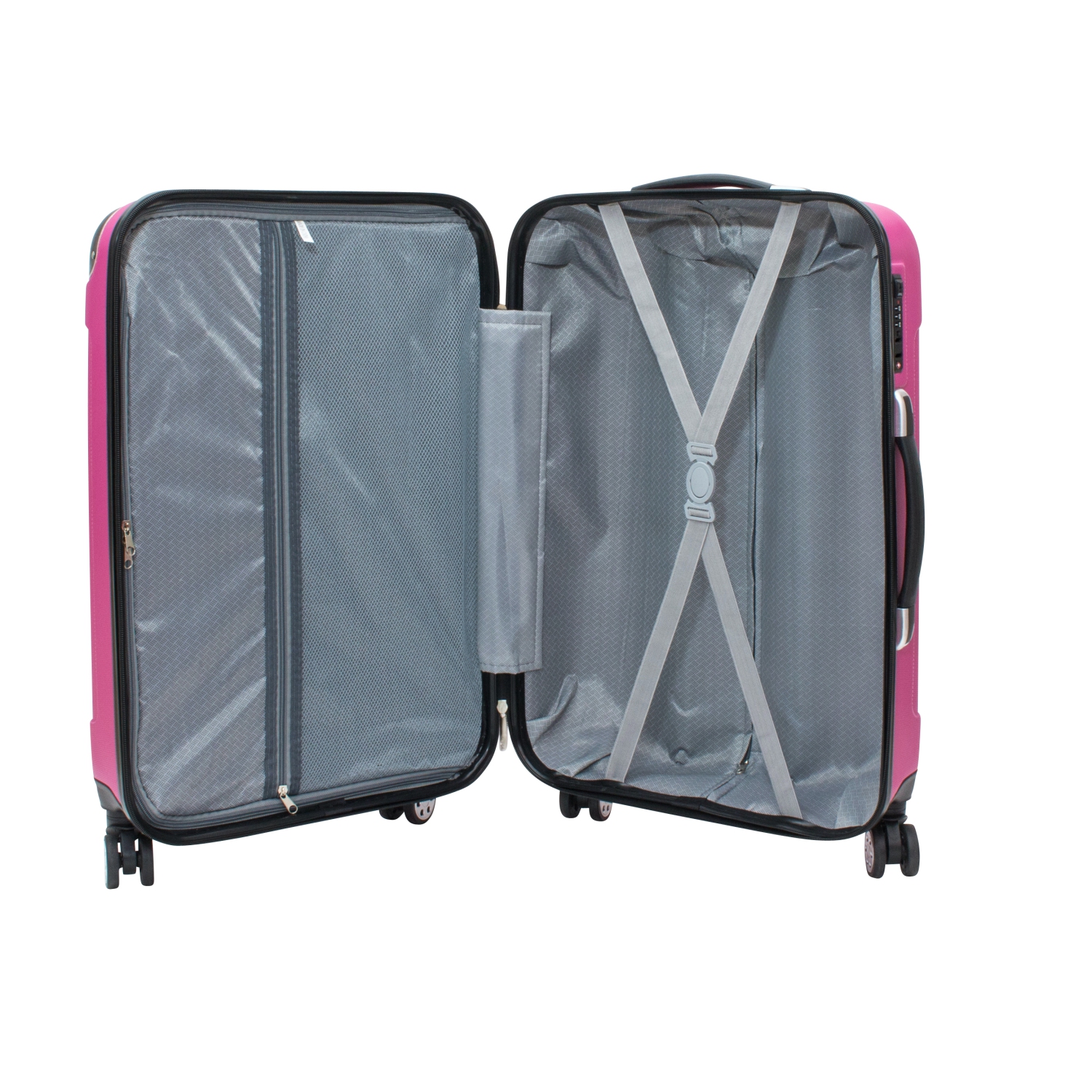 Archibolt Pink 3-Piece Hard Shell Rolling Suitcase Set, Luggage bag, Lightweight Large Luggage Suitcase Set With TSA Lock,Checked and Cabin Big Hard