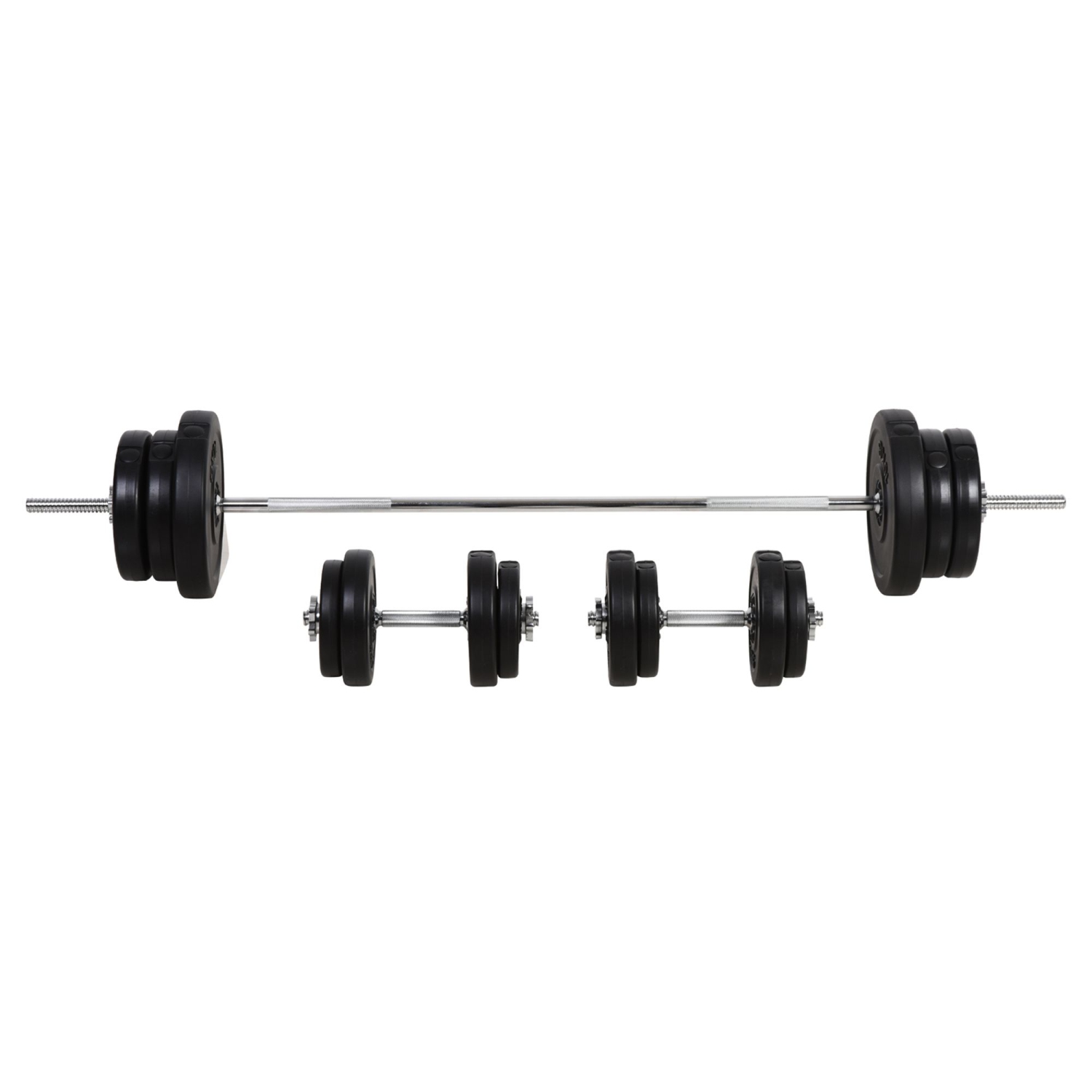 Soozier 145lbs Dumbbell & Barbell Adjustable Set Plate Bar Clamp Rod Home Gym Sports Area Exercise
