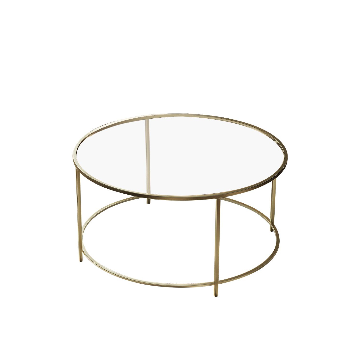 Regal Table basse ronde élégante en verre et métal