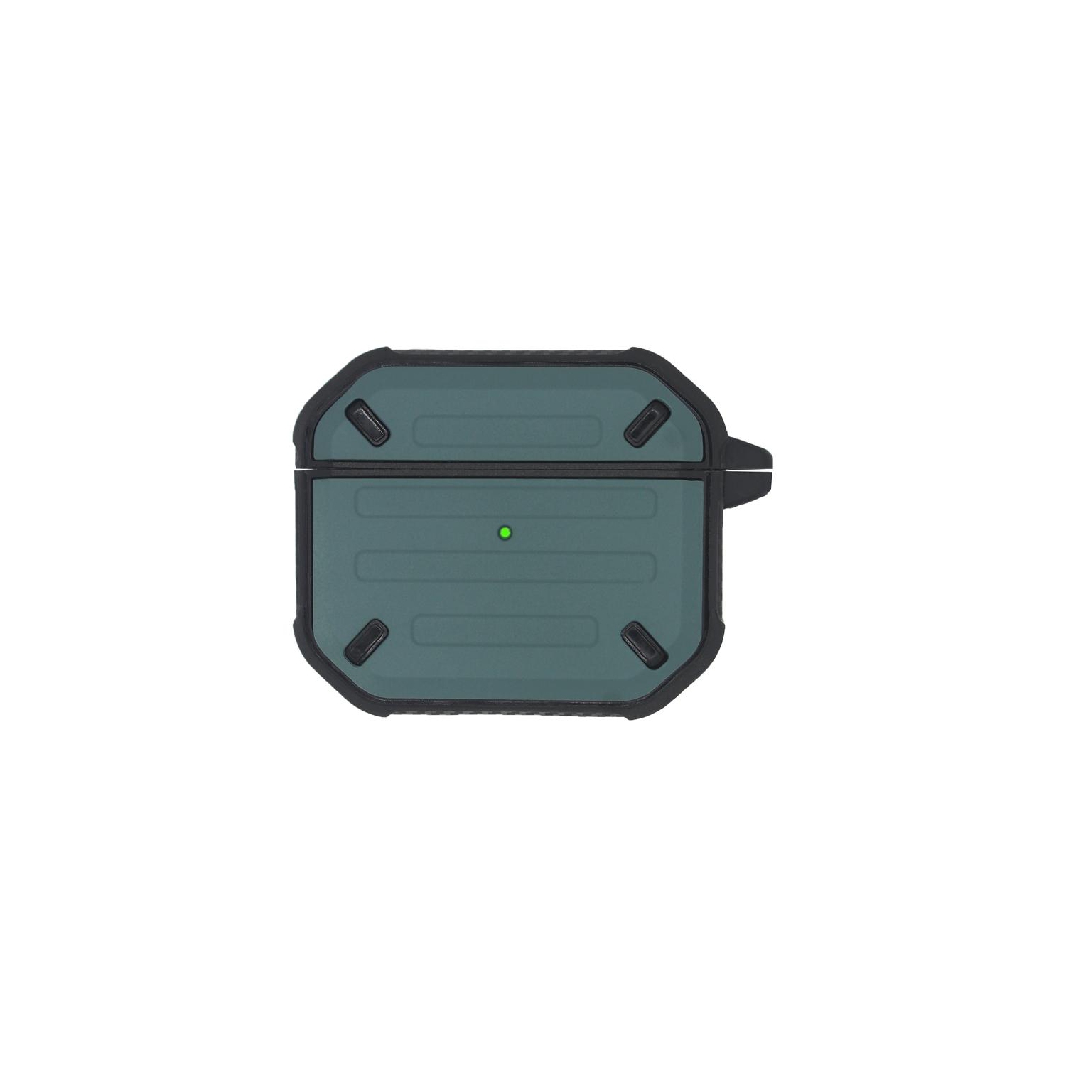 360° Full Armor Shockproof Protective Case Cover with Wireless Charging Support for Apple AirPods 3 2021, Midnight Green