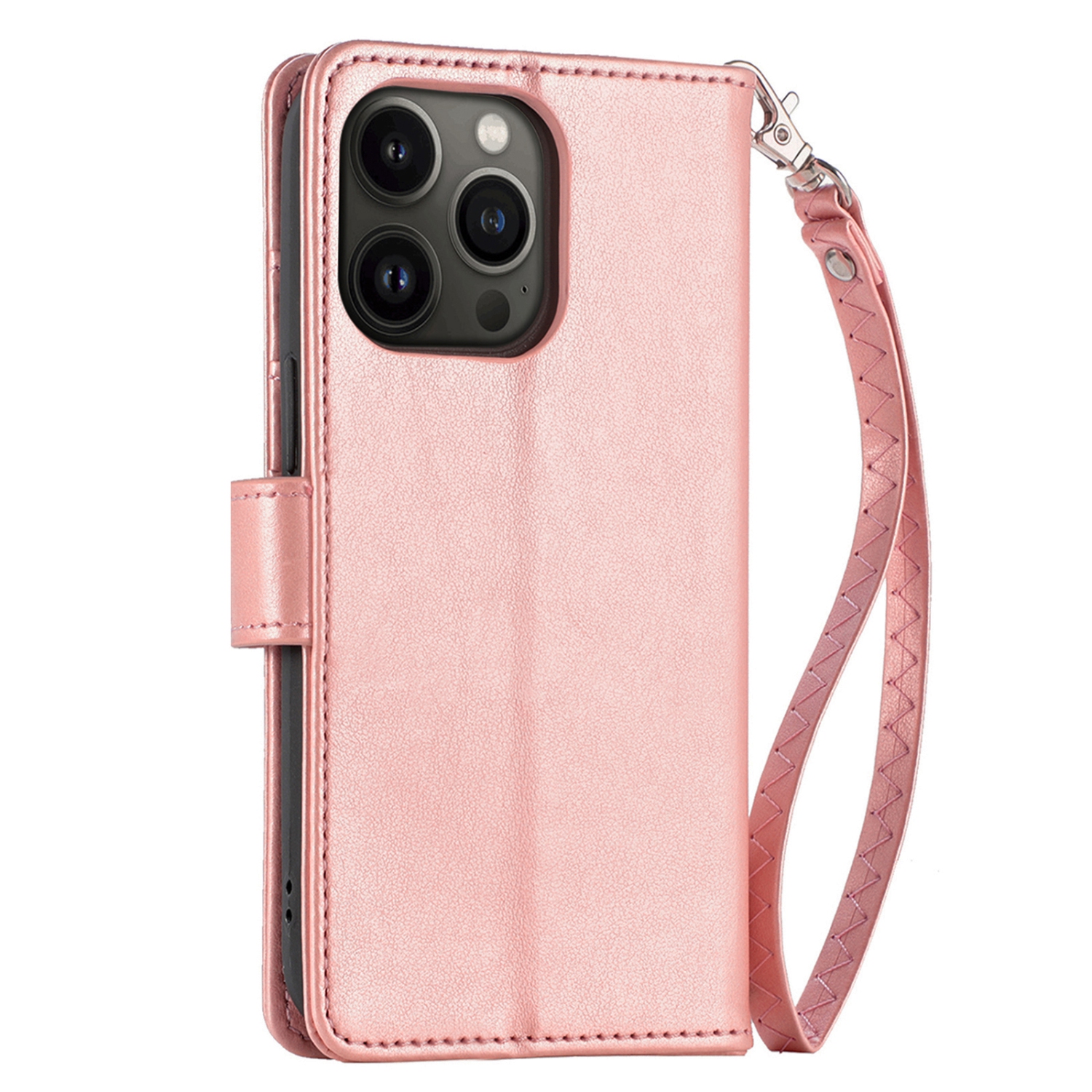 Juvenileway™ Folio Series Style Reassurance Flip Case for Apple iPhone 13 Pro – Rose Pink
