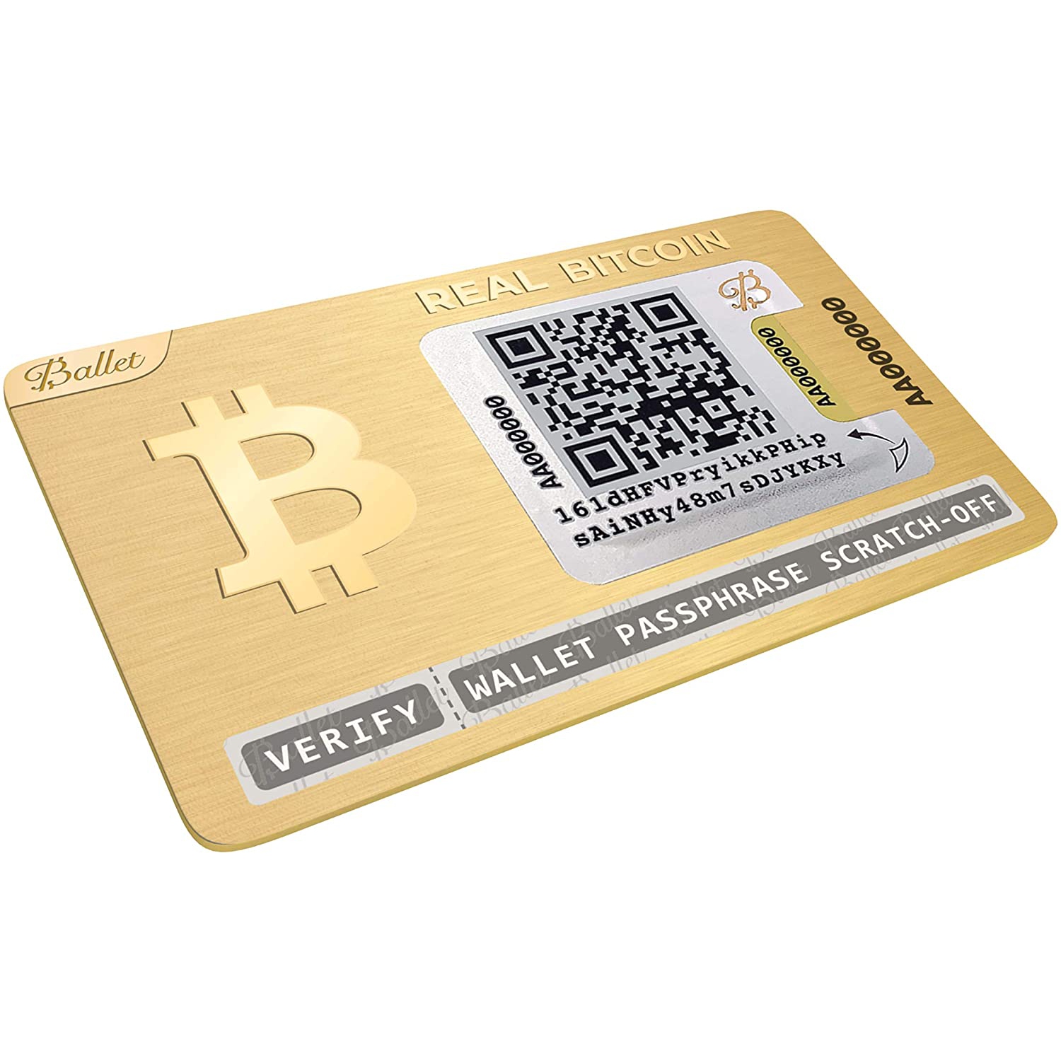 Single Ballet REAL Bitcoin Gold Edition Physical Cryptocurrency Wallet with Multicurrency Support The Easiest Crypto Cold Storage Wallet 