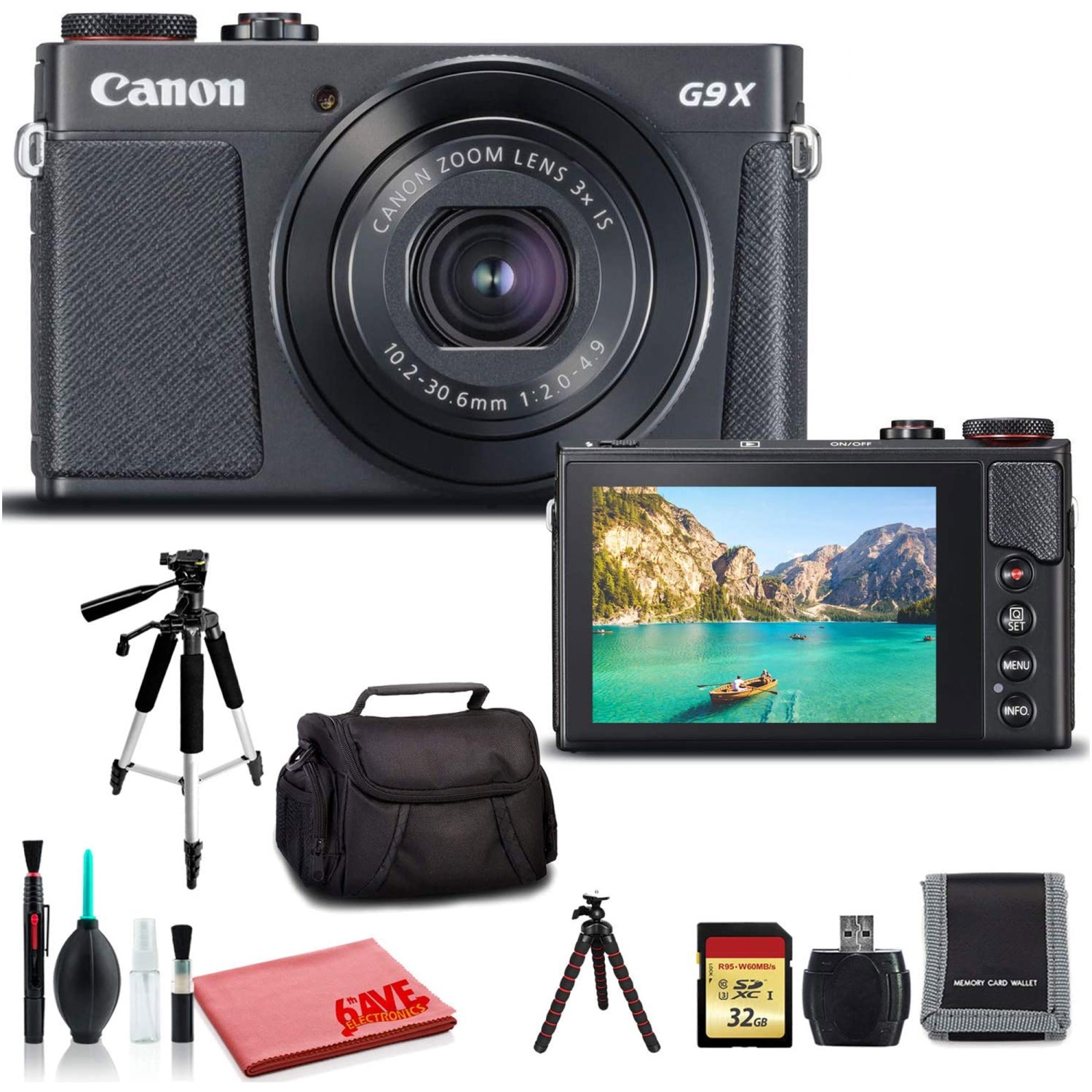 Canon PowerShot G9 X Mark II Digital Camera (Black) (International Model) - Premium Kit