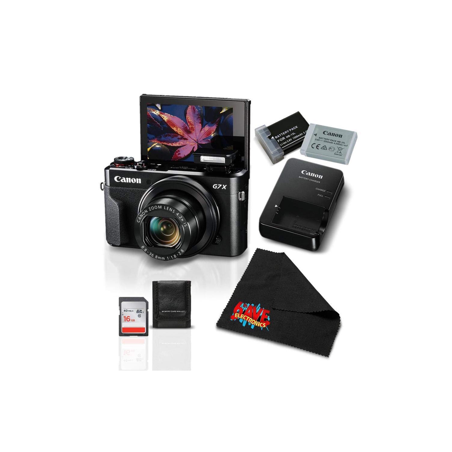 Canon PowerShot G7 X Mark II Digital Camera 1066C001 (International Model) Bundle with Spare Battery + 16GB Memory Card