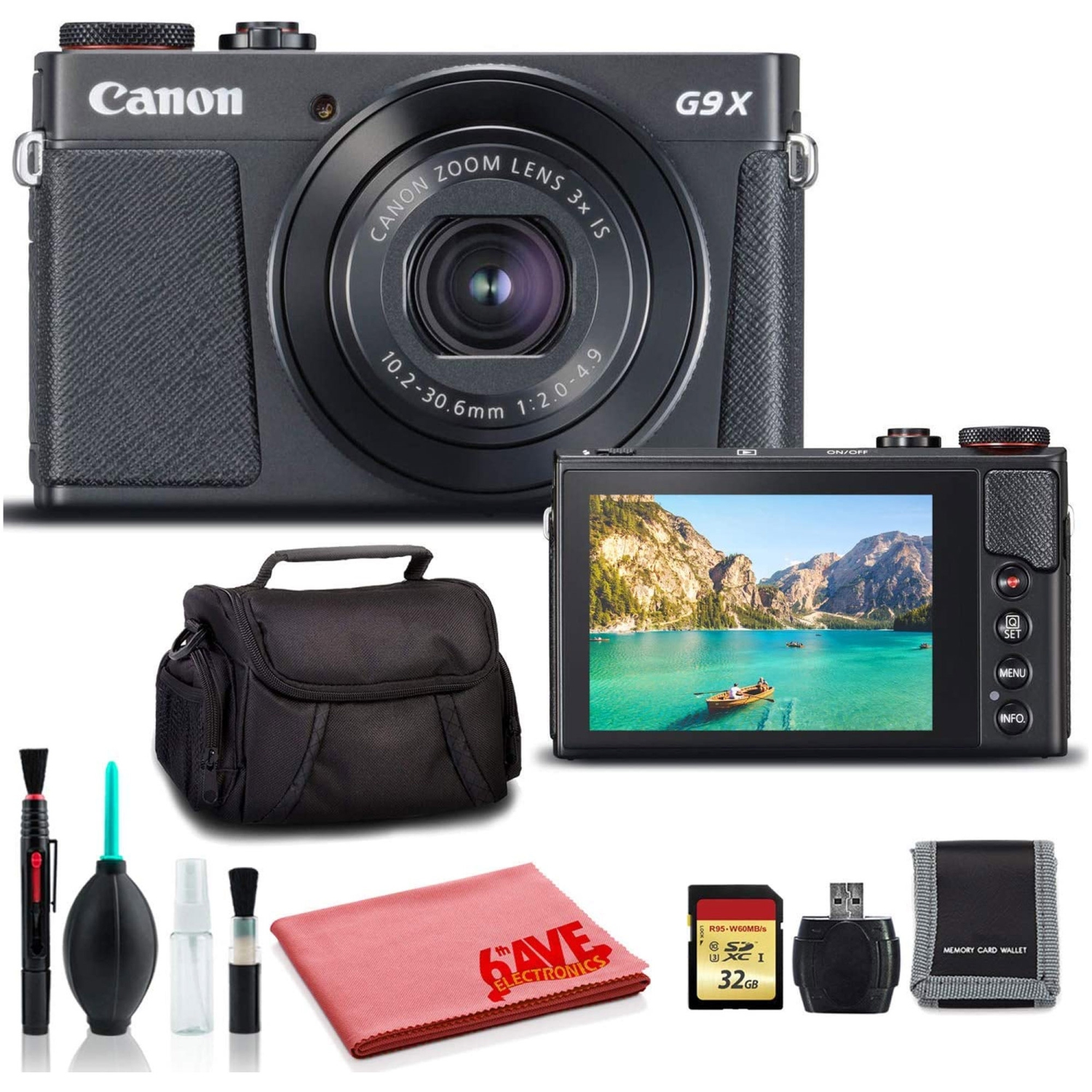 Canon PowerShot G9 X Mark II Digital Camera (Black) (International Model) - Ultimate Kit