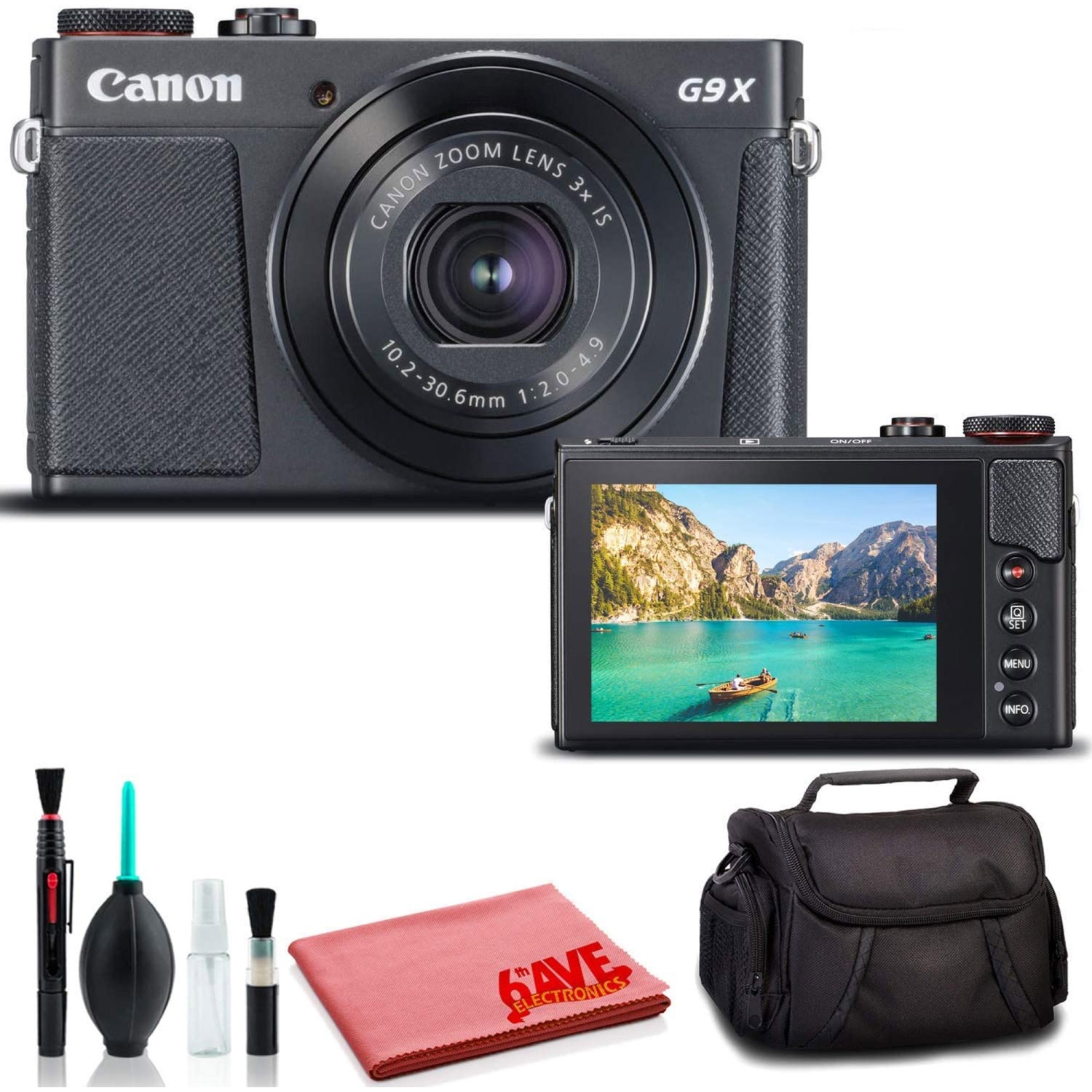 Canon PowerShot G9 X Mark II Digital Camera (Black) (International Model) - Deluxe Kit