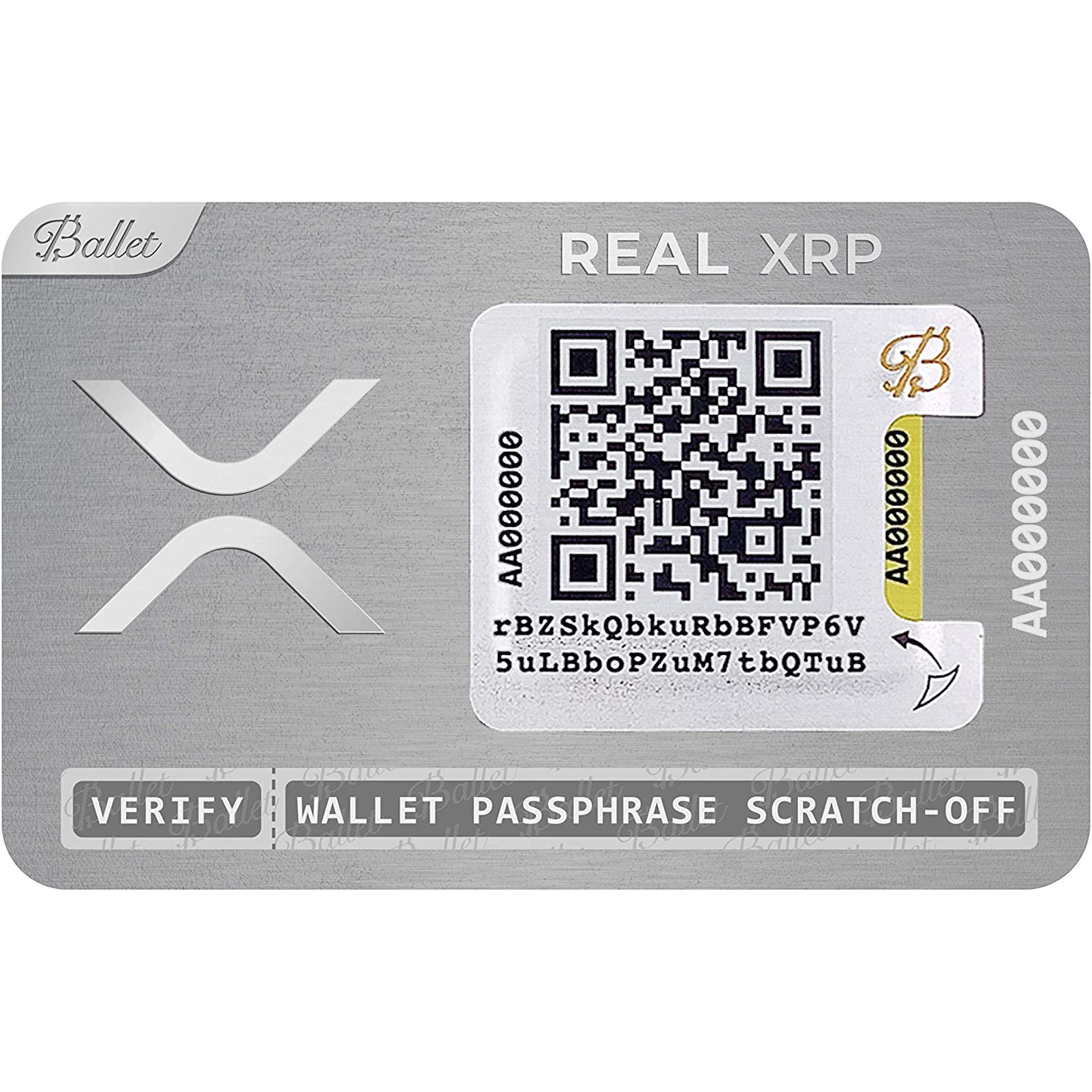 Ballet Real XRP - Physical Cryptocurrency Wallet with Multicurrency Support, The Easiest Crypto Cold Storage Wallet