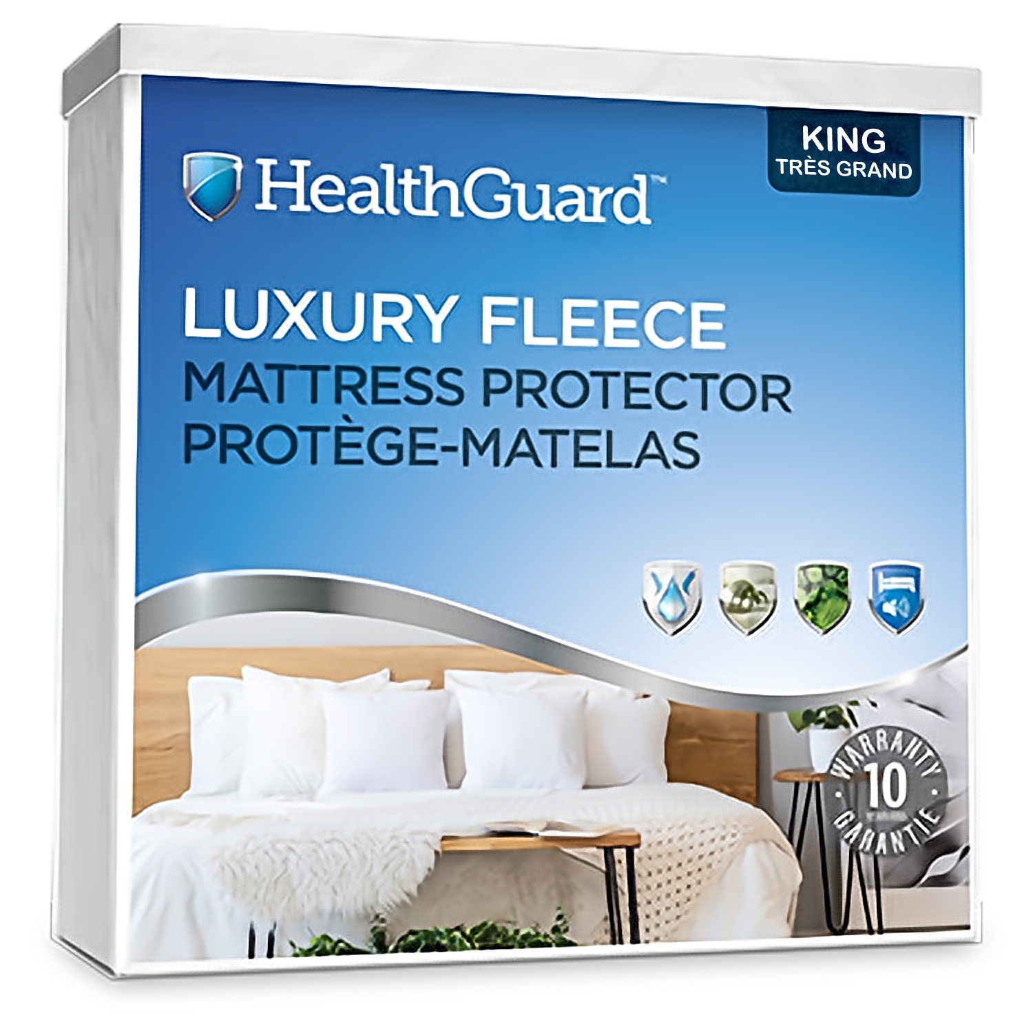 HealthGuard Luxury Fleece Waterproof Mattress Protector King